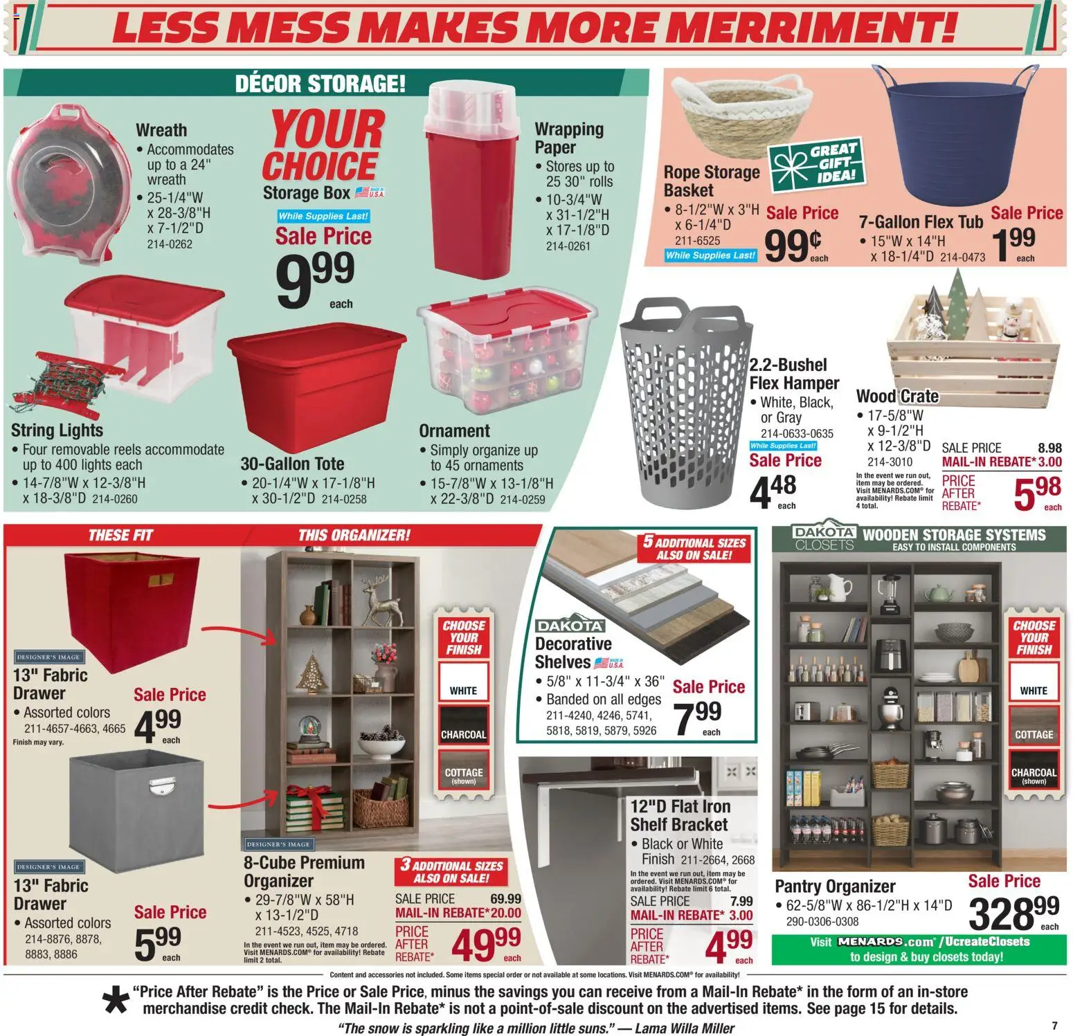 Menards Weekly Ad - valid from 17.12.2025 | Page: 8 | Products: Shelf, Box, Basket, Iron