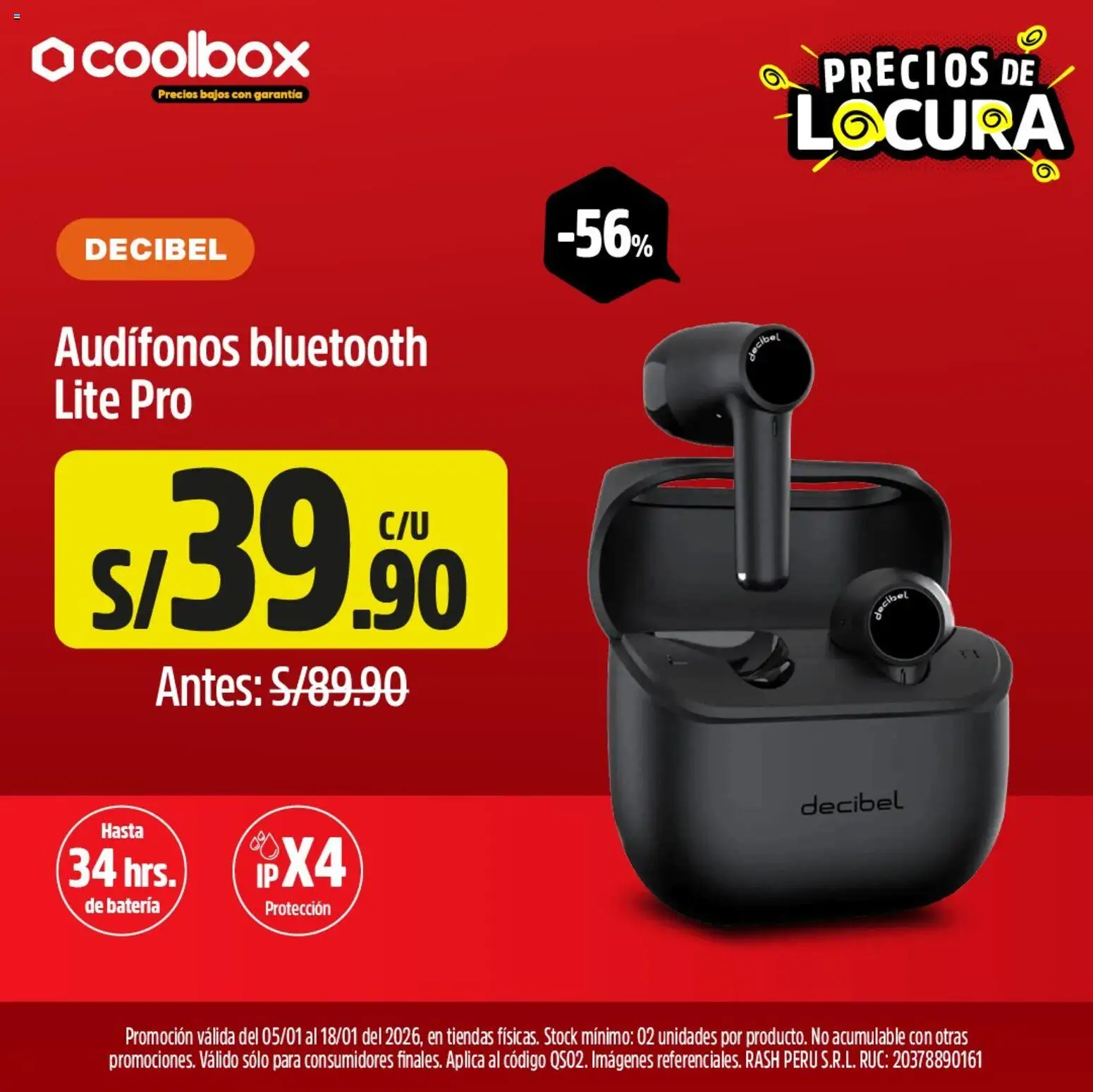 Catálogo Coolbox válido desde 05.01.2026 | Página: 4 | Productos: Batería, Audífonos