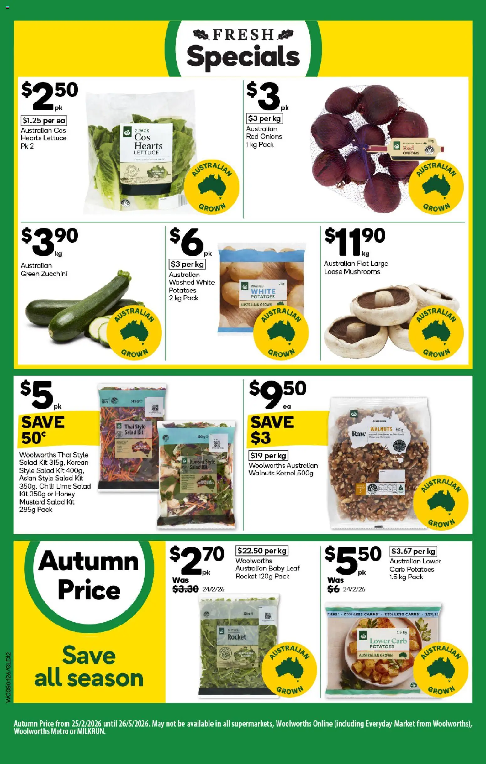 Woolworths catalogue - valid from 08.04.2026 | Page: 12 | Products: Honey, Lettuce, Potatoes, Onions