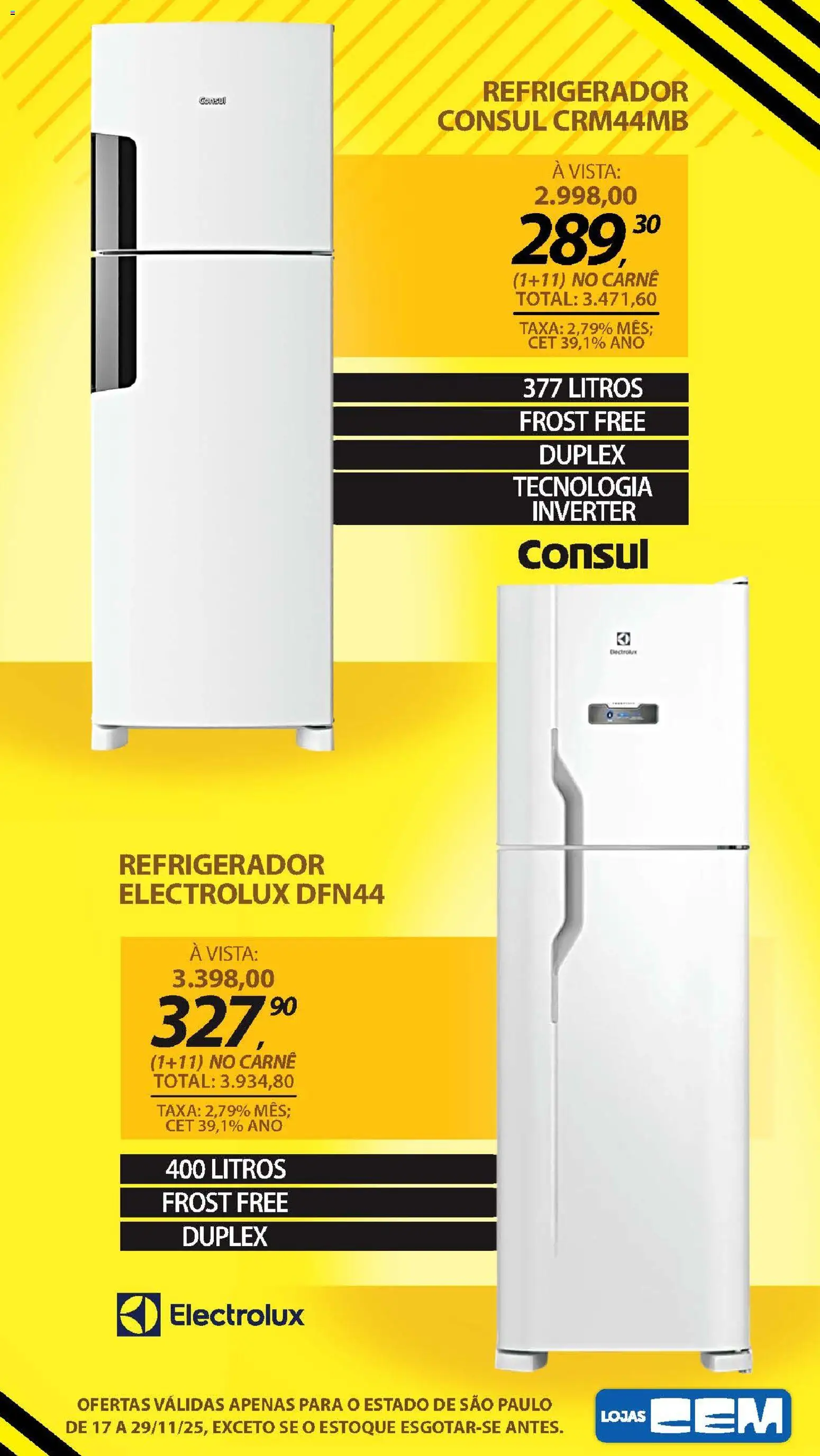 Lojas Cem Folheto - válido de 17.11.2025 | Página: 33 | Produtos: Refrigerador, Carne
