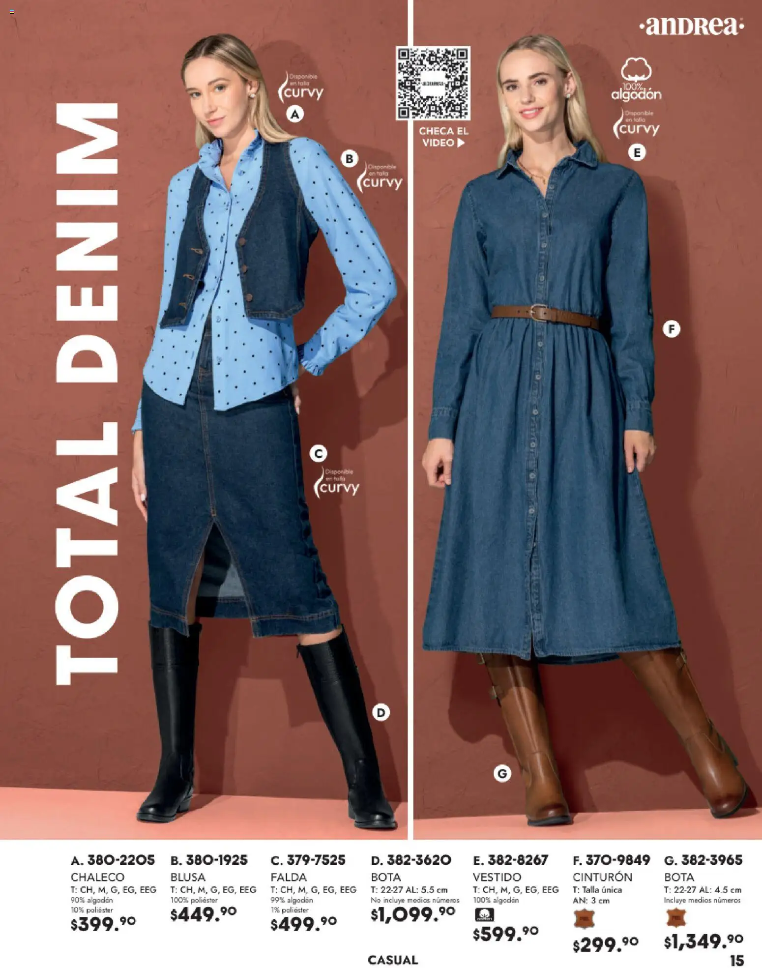 Nuevas ofertas de Andrea válidas en toda la República Mexicana desde el 26.11.2025. ¡Encuentra las mejores ofertas en Andrea catálogo Vestir! | Página: 15 | Productos: Blusa, Cinturón, Algodón, Vestido