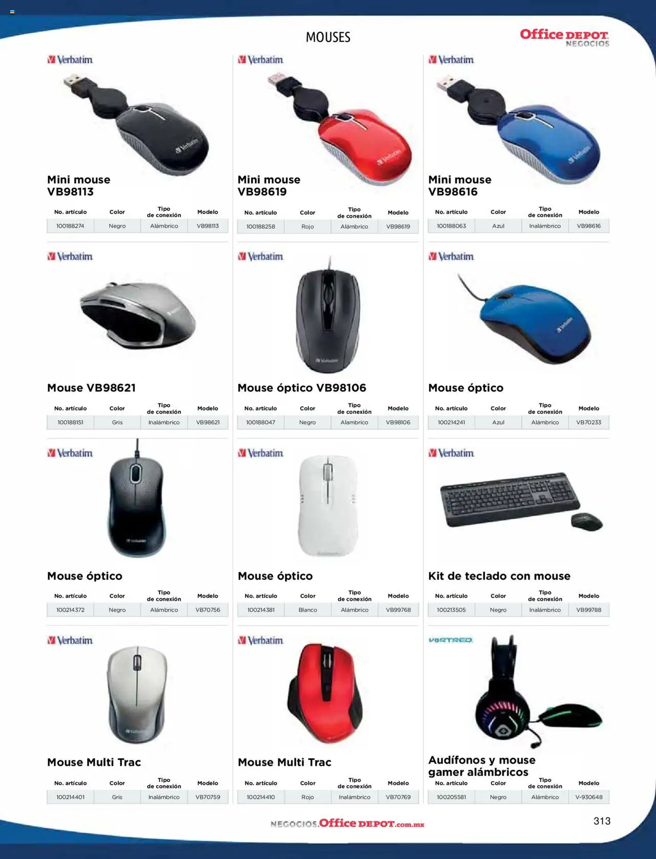 Nuevas ofertas de Office Depot válidas en toda la República Mexicana desde el 09.01.2025. ¡Encuentra las mejores ofertas en Office Depot catálogo 2025! | Página: 315 | Productos: Mouse, Audífonos, Teclado
