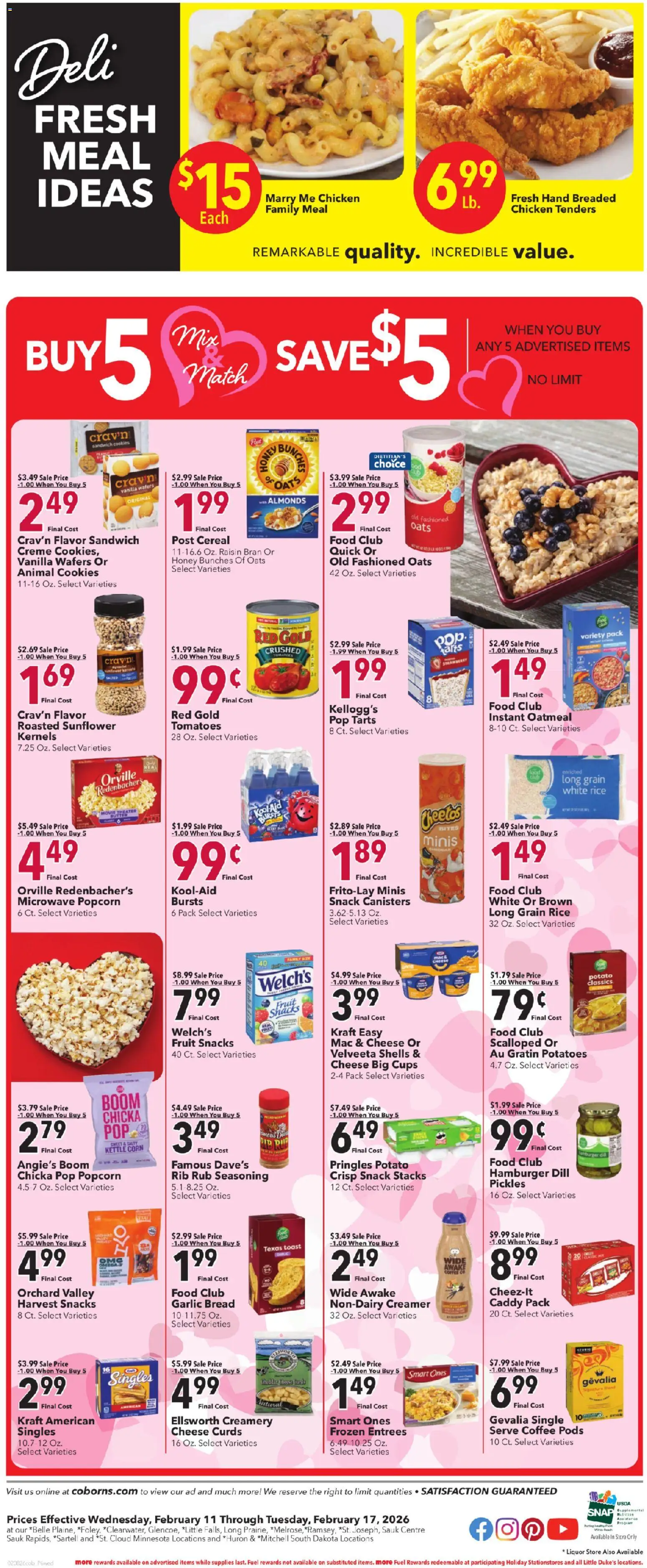 Coborn's Weekly Ad - valid from 11.02.2026 | Page: 8 | Products: Tomatoes, Rice, Potatoes, Garlic