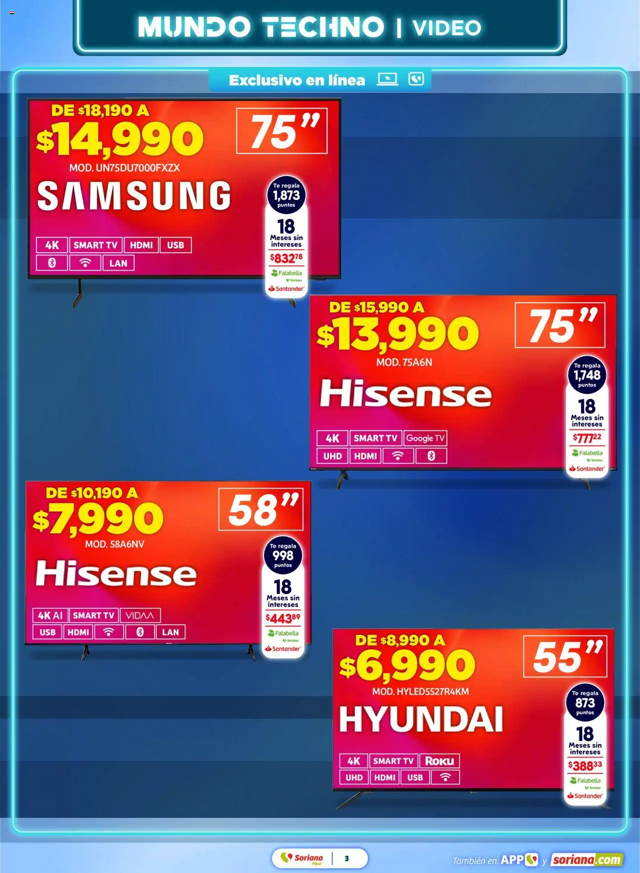 Nuevas ofertas de Soriana válidas en toda la República Mexicana desde el 28.08.2025. ¡Encuentra las mejores ofertas en Soriana - Mundo Techno Híper Nacional! | Página: 4 | Productos: Té, Video