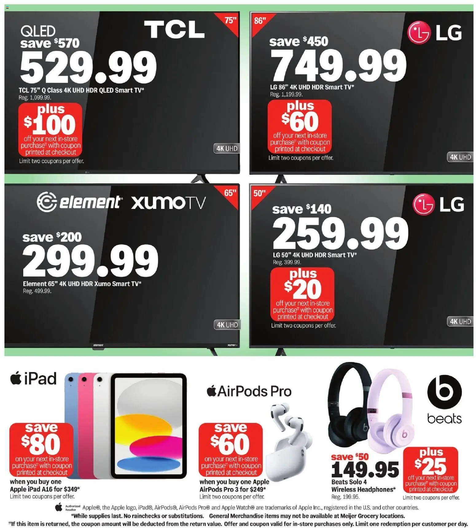 Meijer More Deals Across the Store - valid from 11.03.2026 | Page: 3 | Products: Ipad