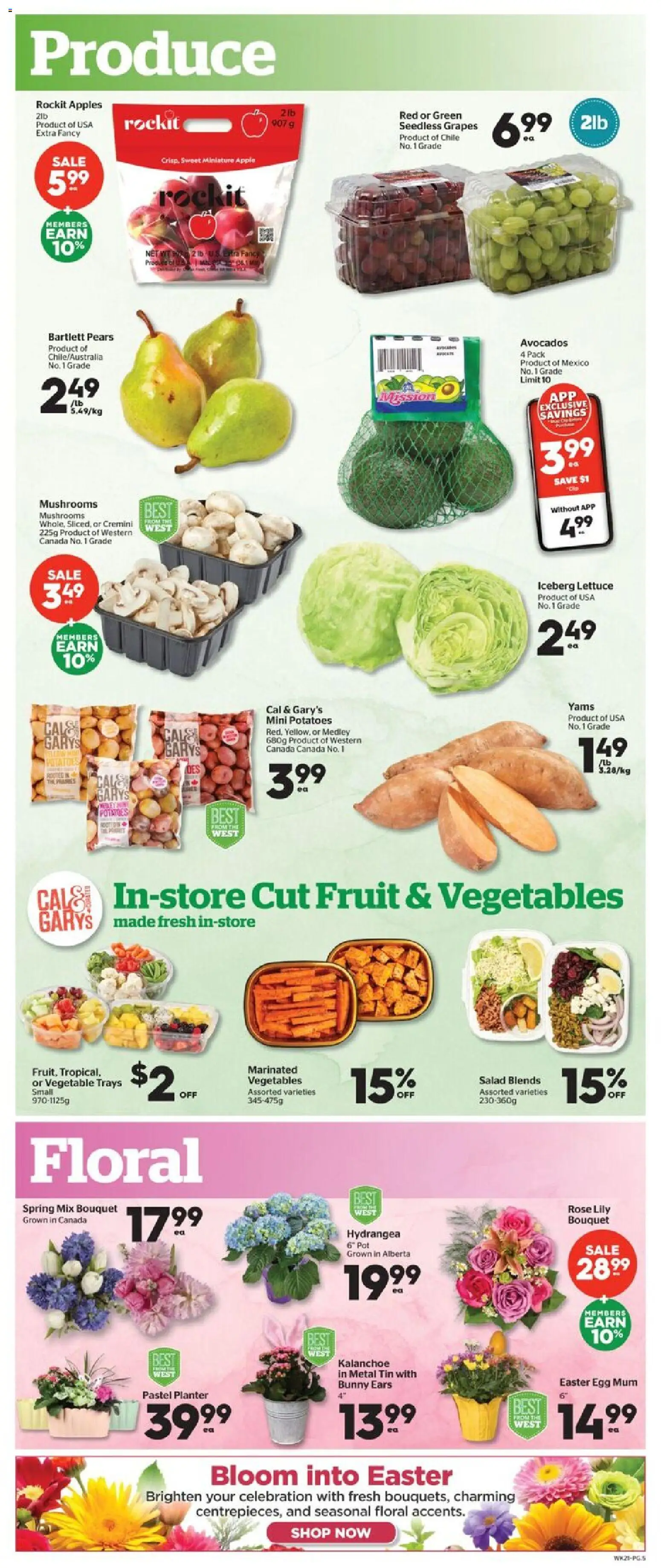 Calgary Co-op flyer valid from 26.03.2026 | Page: 5 | Products: Salad, Potatoes, Apples