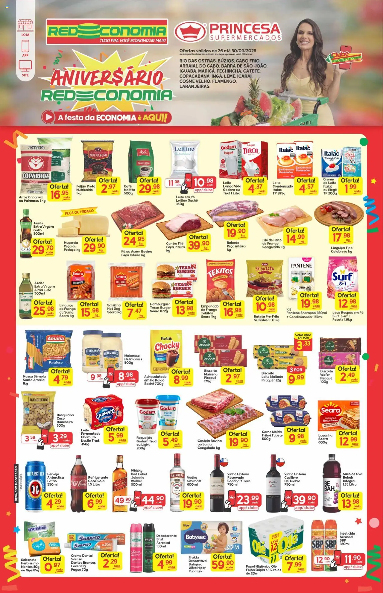 Princesa Folheto - válido de 26.09.2025 | Página: 1 | Produtos: Leite, Arroz, Vodka, Rosquinha