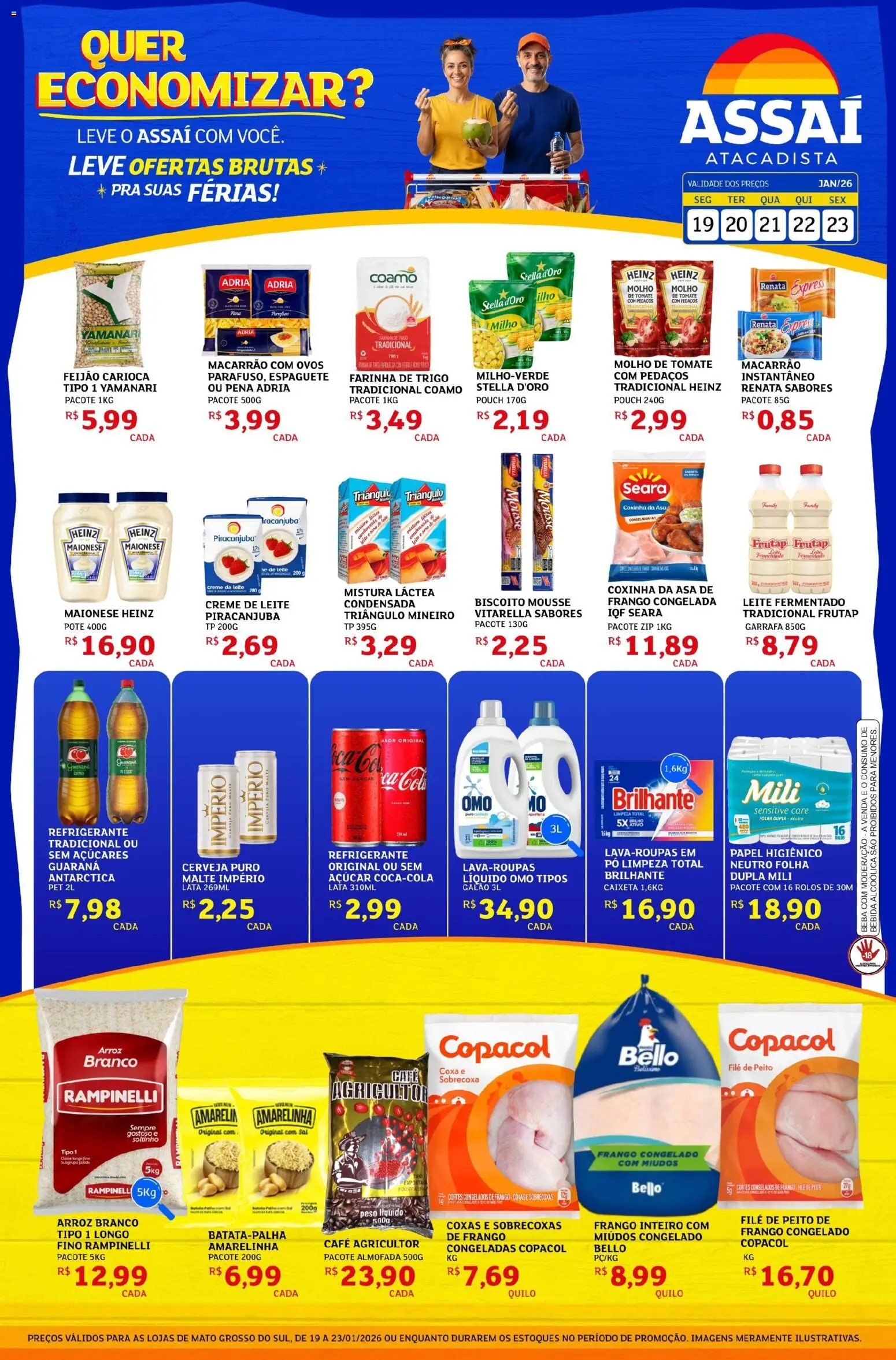 Assaí Atacadista Folheto - válido de 19.01.2026 | Página: 1 | Produtos: Mousse, Espaguete, Molho de tomate, Leite fermentado