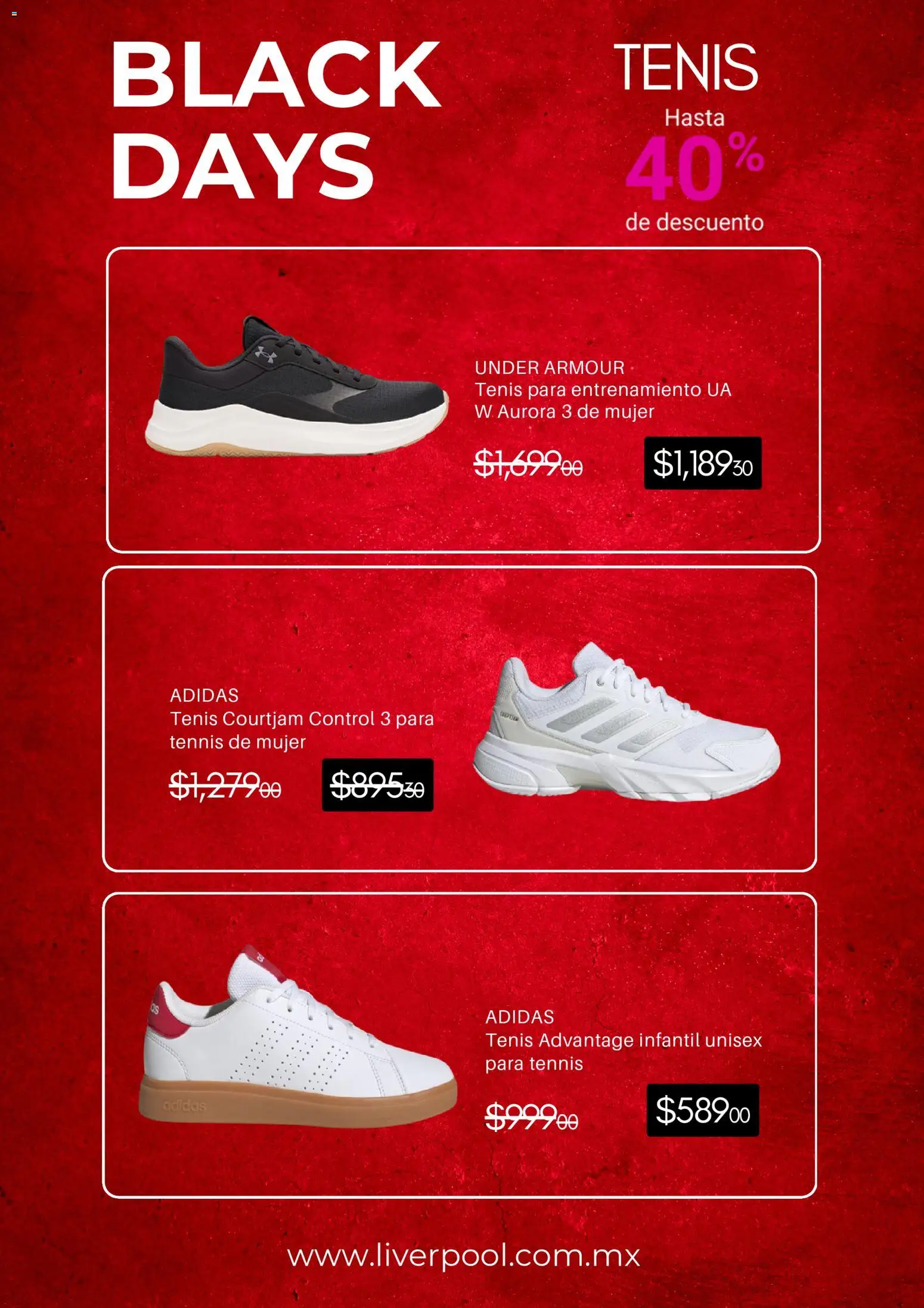 Nuevas ofertas de Liverpool válidas en toda la República Mexicana desde el 28.11.2025. ¡Encuentra las mejores ofertas en Liverpool Black Friday! | Página: 3 | Productos: Tenis