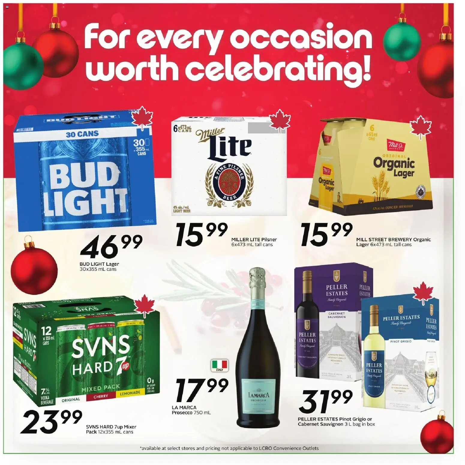 Sobeys flyer valid from 20.11.2025 | Page: 14 | Products: Vodka, Bag, Box, Beer
