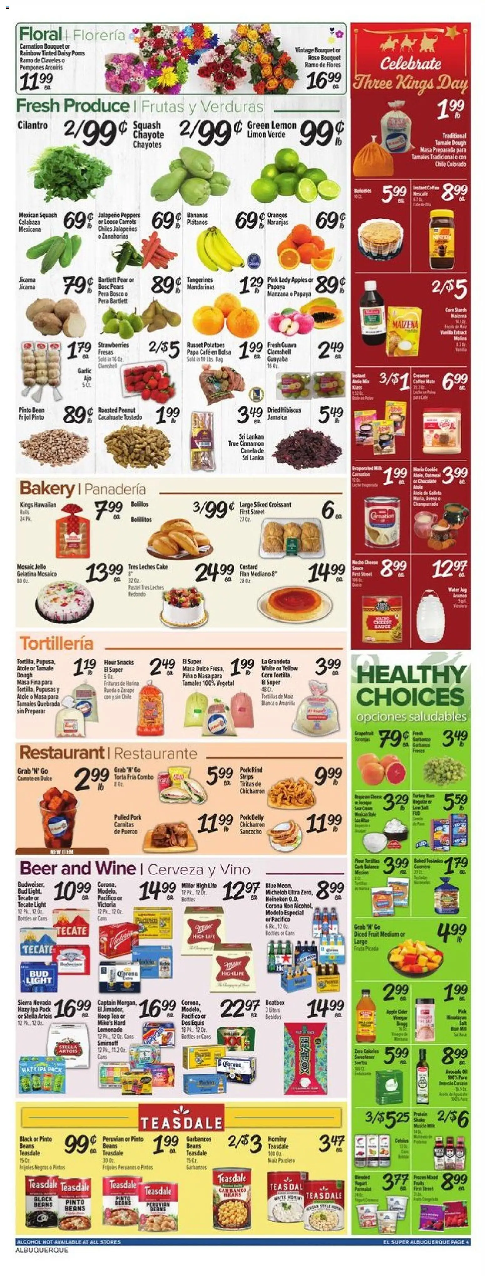 El Super Weekly Ad - NM - valid from 31.12.2025 | Page: 4 | Products: Bakery, Wine, Water, Garlic