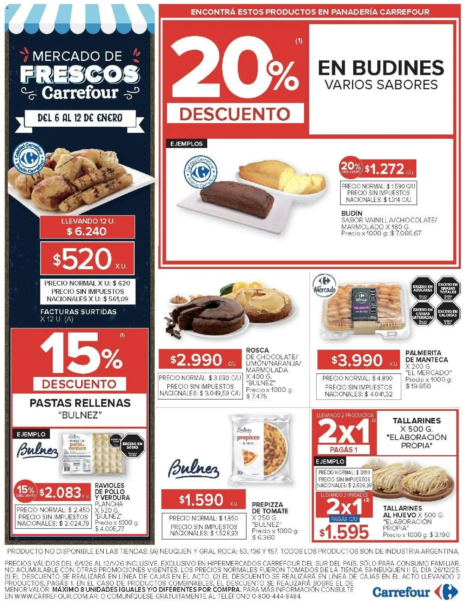 Carrefour ofertas │ válido desde el 06.01.2026 | Página: 19 | Productos: Caso, Manteca, Plancha, Ravioles