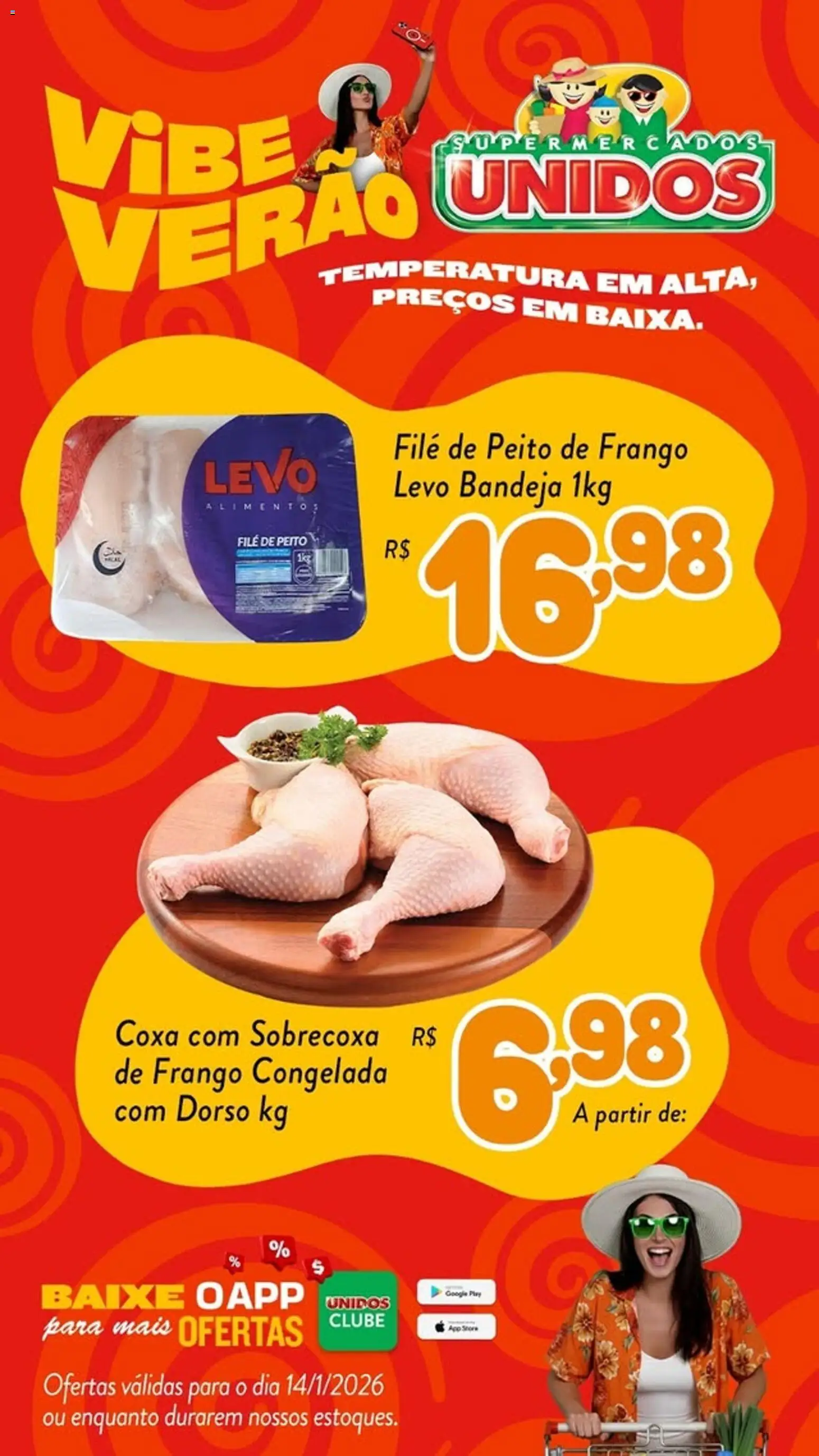 Supermercados Unidos Folheto - válido de 14.01.2026 | Página: 2 | Produtos: Bandeja, Frango, Peito de frango