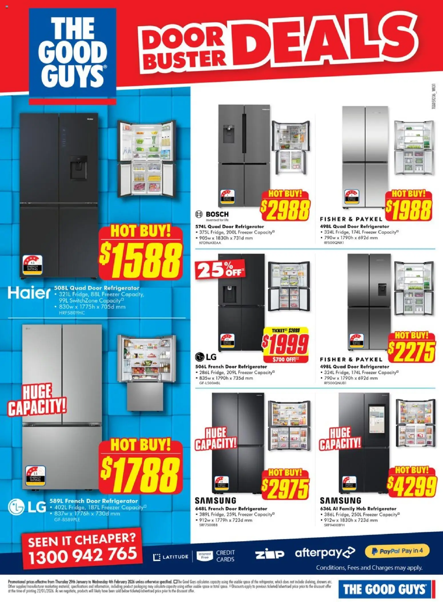 The Good Guys catalogue - valid from 28.01.2026 | Page: 3 | Products: Door, Freezer, Refrigerator