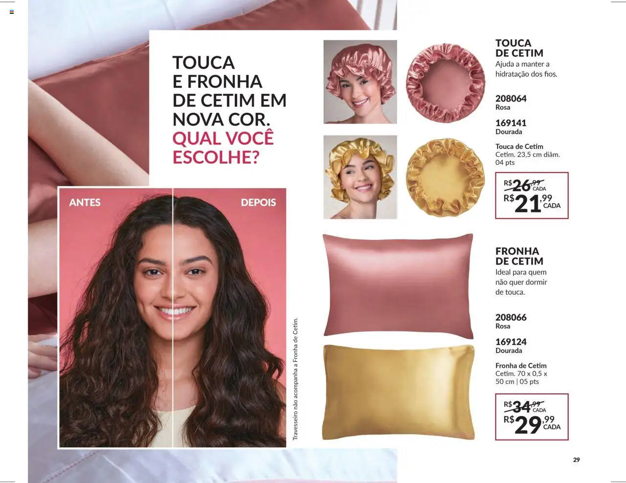 Avon Folheto - válido de 16.06.2025 | Página: 29 | Produtos: Touca, Travesseiro, Fronha