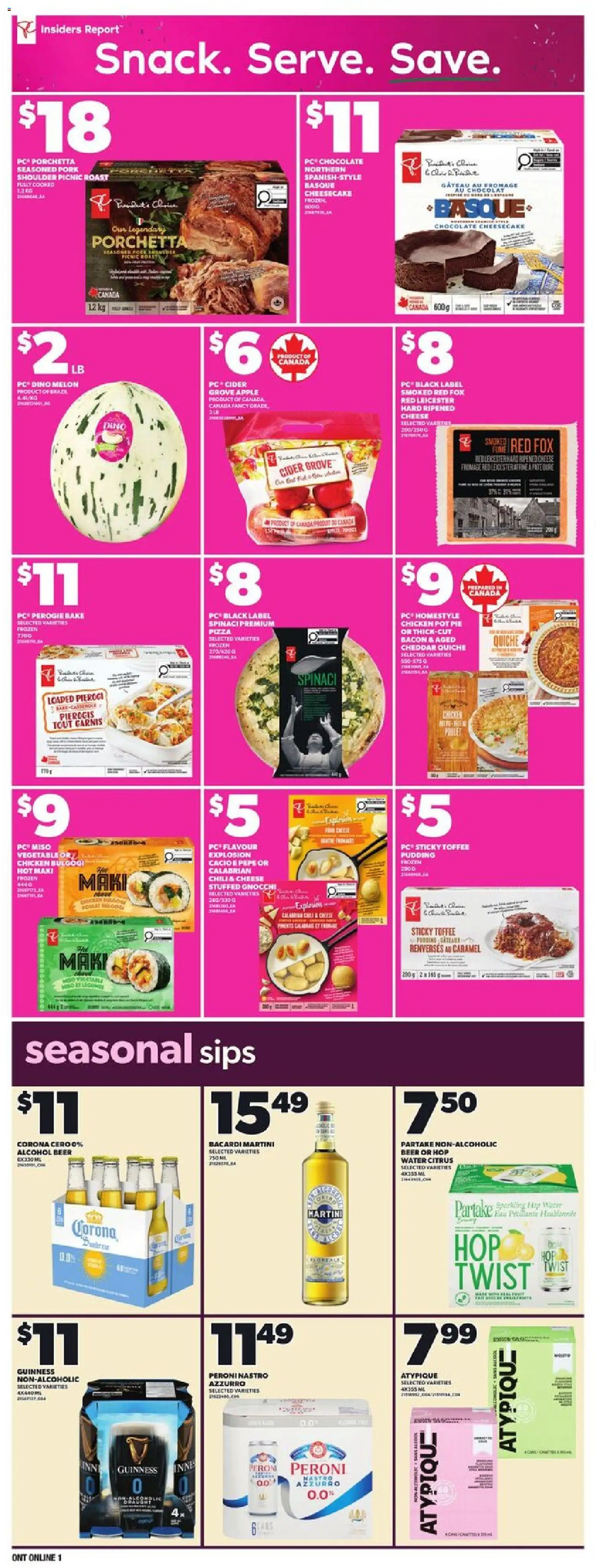 Loblaws flyer valid from 27.11.2025 | Page: 10 | Products: Cheese, Chocolate, Pizza, Pork