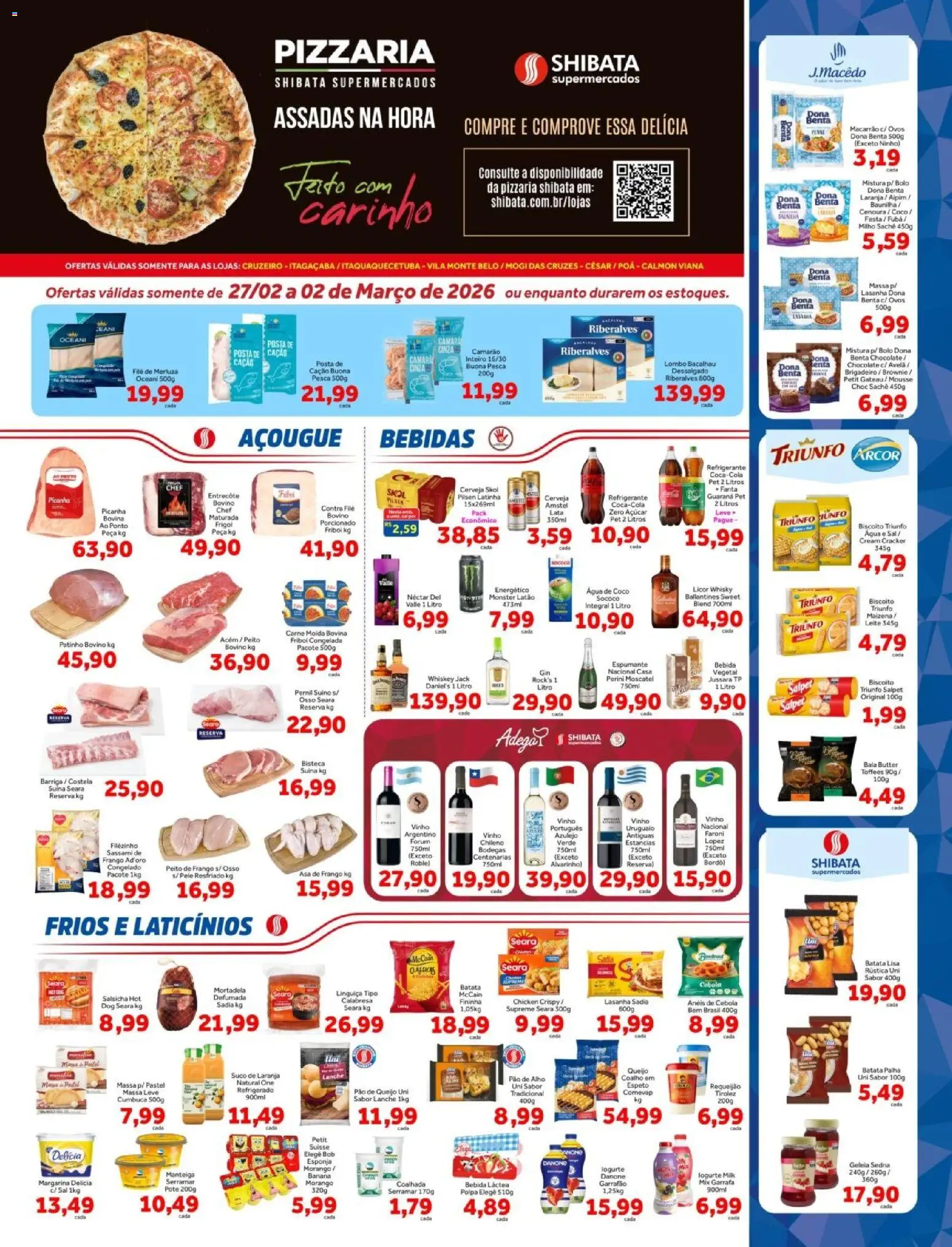 Shibata Folheto - válido de 27.02.2026 | Página: 1 | Produtos: Espumante, Leite, Batata palha, Requeijão