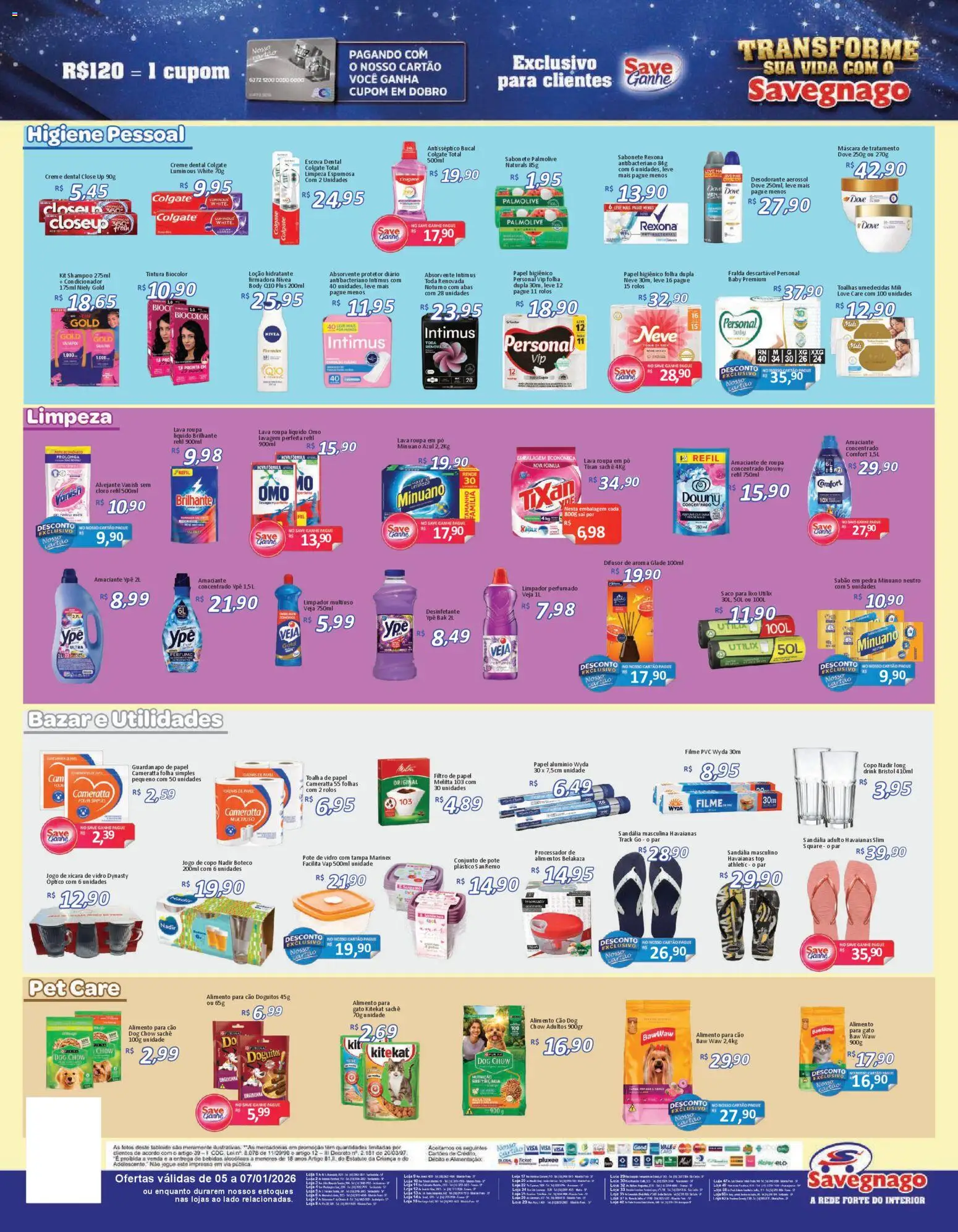 Savegnago Folheto - válido de 05.01.2026 | Página: 4 | Produtos: Sabão, Sabonete, Papel higiênico, Amaciante