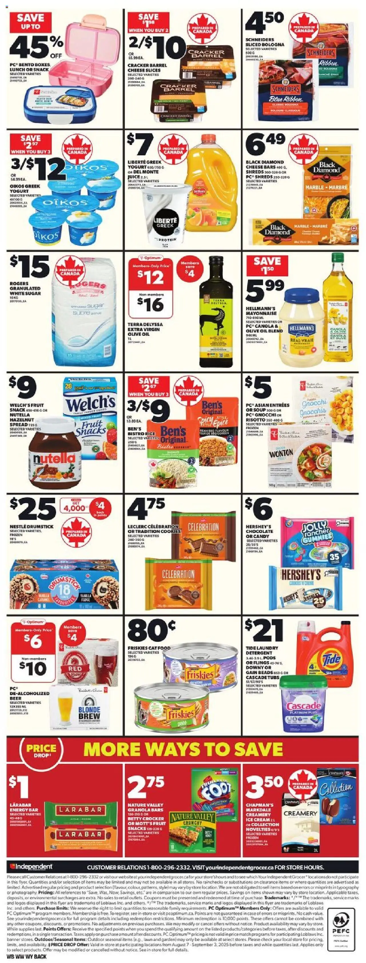 Independent Grocer flyer valid from 21.08.2025 | Page: 5 | Products: Rice, Cheese, Oil, Chocolate