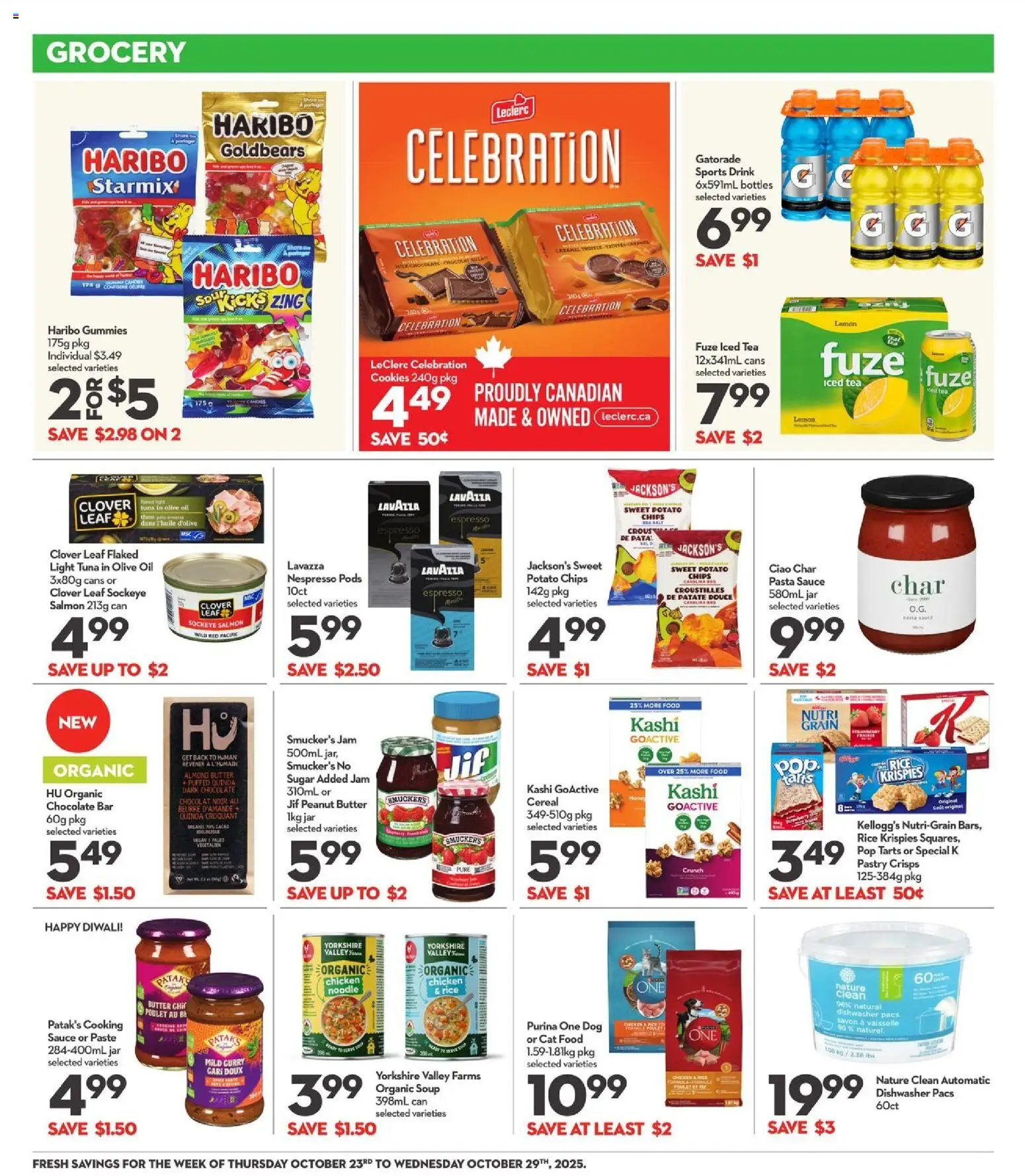 Longo's flyer valid from 23.10.2025 | Page: 10 | Products: Tea, Pasta, Milk, Chocolate