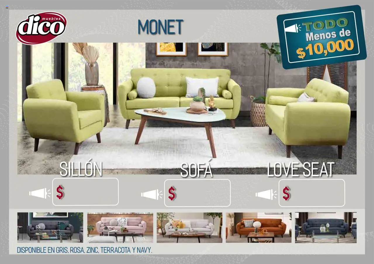 Nuevas ofertas de Muebles Dico válidas en toda la República Mexicana desde el 25.09.2025. ¡Encuentra las mejores ofertas en Muebles Dico - Catálogo TODO menos de 10000! | Página: 32 | Productos: Sofá, Sillón