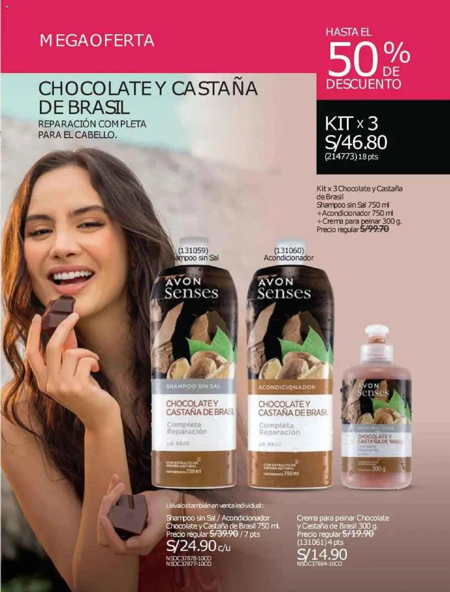Catálogo Avon válido desde 12.10.2025 | Página: 243 | Productos: Shampoo, Acondicionador, Chocolate, Crema