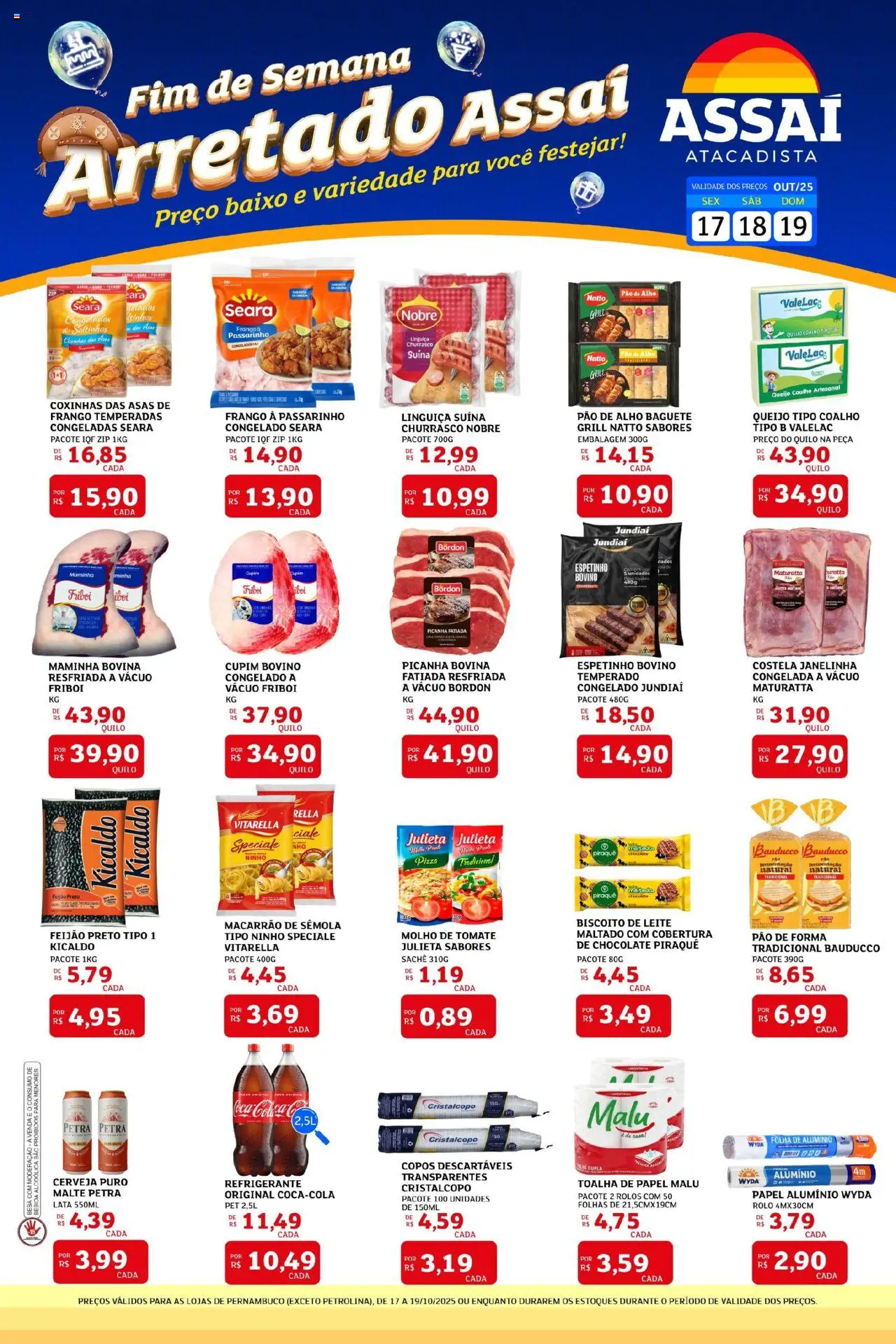 Assaí Atacadista Folheto - válido de 17.10.2025 | Página: 1 | Produtos: Alho, Rolo, Maminha, Queijo coalho