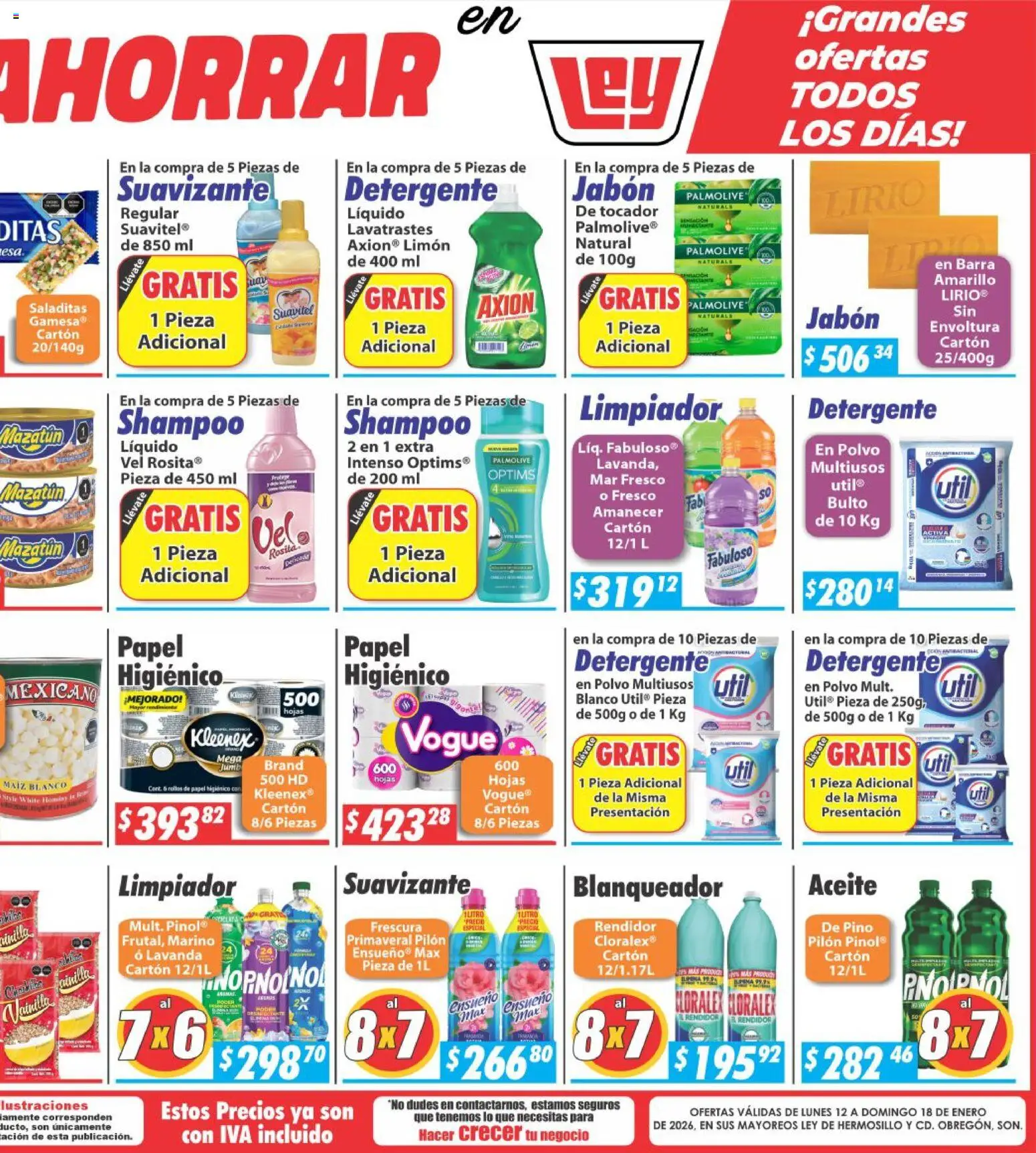 Nuevas ofertas de Casa Ley válidas en toda la República Mexicana desde el 12.01.2026. ¡Encuentra las mejores ofertas en Casa Ley folleto Hermosillo! | Página: 6 | Productos: Maíz, Detergente, Limón, Barra