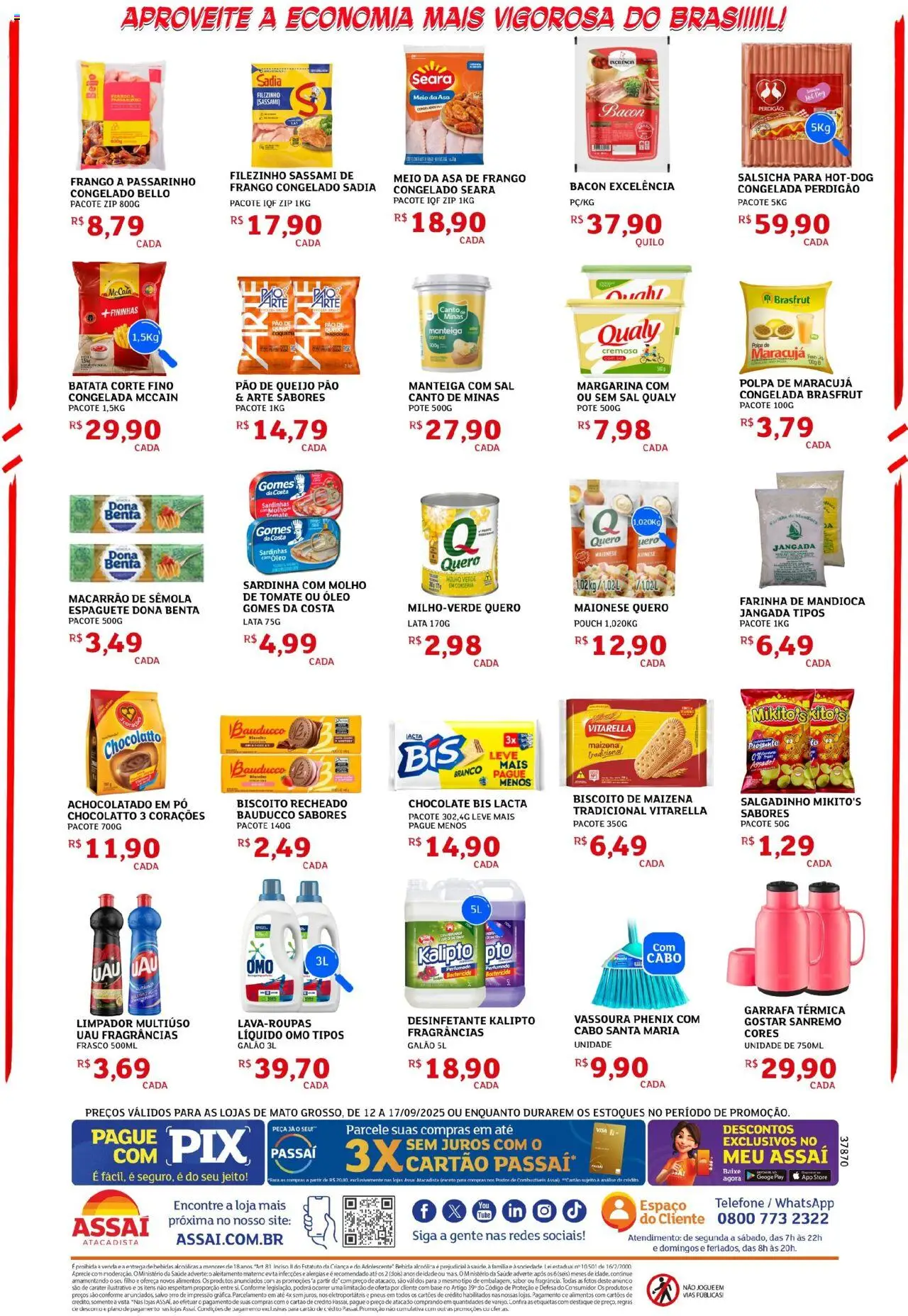 Assaí Atacadista Folheto - válido de 12.09.2025 | Página: 2 | Produtos: Espaguete, Limpador multiuso, Presunto, Base