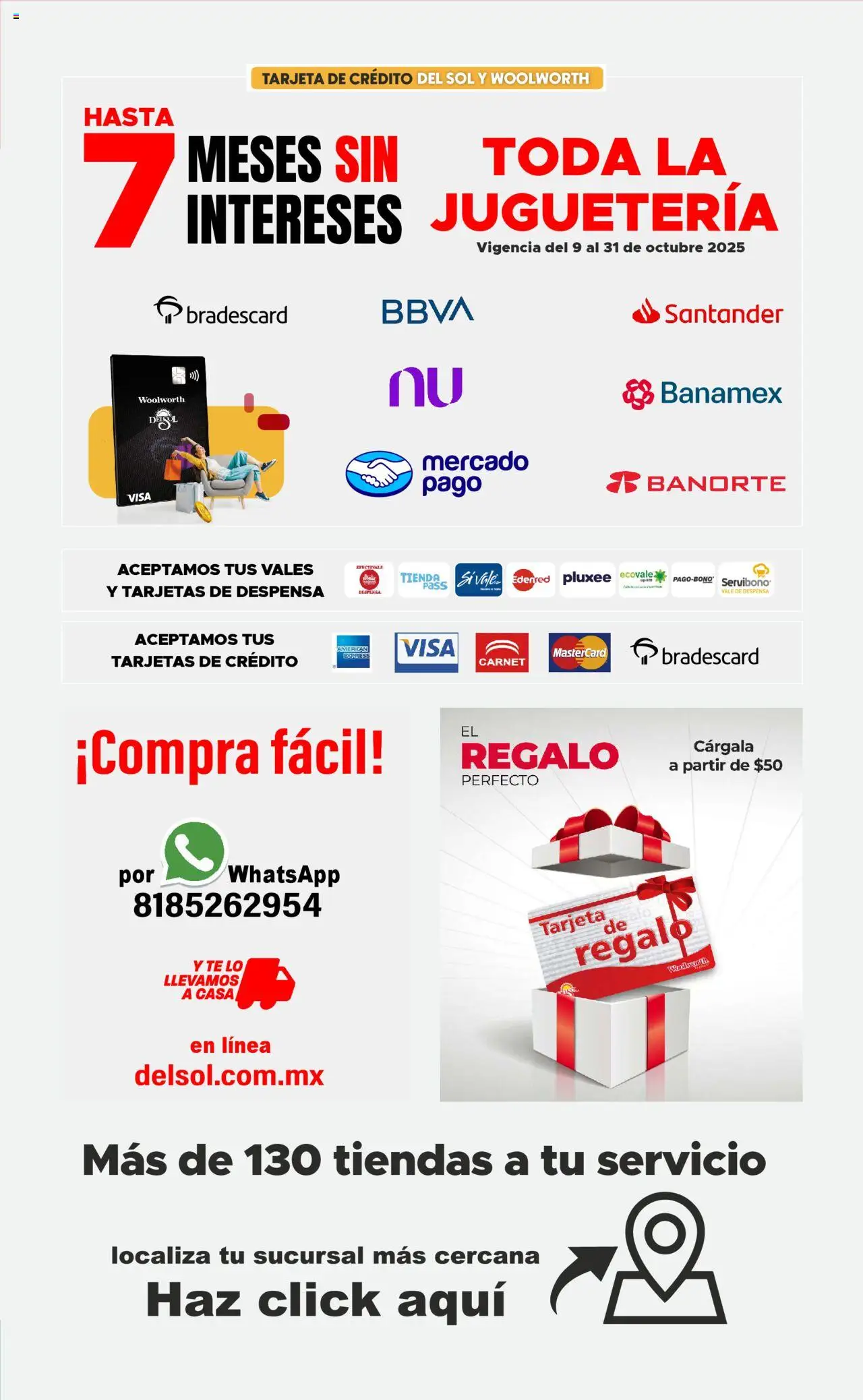 Nuevas ofertas de Del Sol y Woolworth válidas en toda la República Mexicana desde el 09.10.2025. ¡Encuentra las mejores ofertas en Del Sol y Woolworth - Catálogo Feliz NaviDar y Compartir ! | Página: 57 | Productos: Despensa, Té