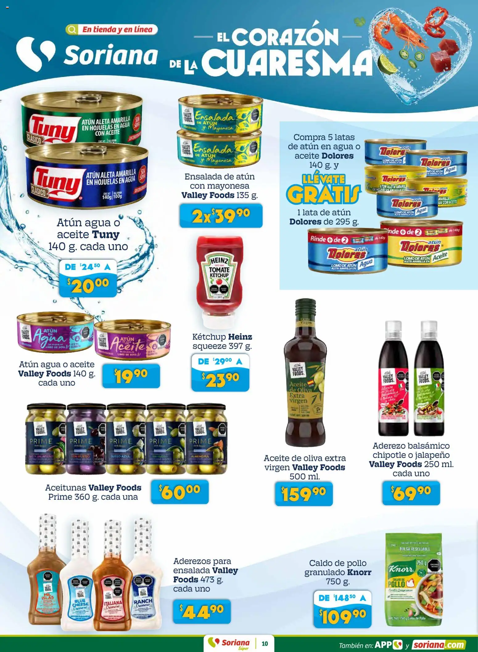 Nuevas ofertas de Soriana válidas en toda la República Mexicana desde el 12.02.2026. ¡Encuentra las mejores ofertas en Soriana - Preciazazaso Súper: BCS, Jal, Nay, Sin, Son! | Página: 10 | Productos: Aderezo, Aceitunas, Bolsa, Tomate
