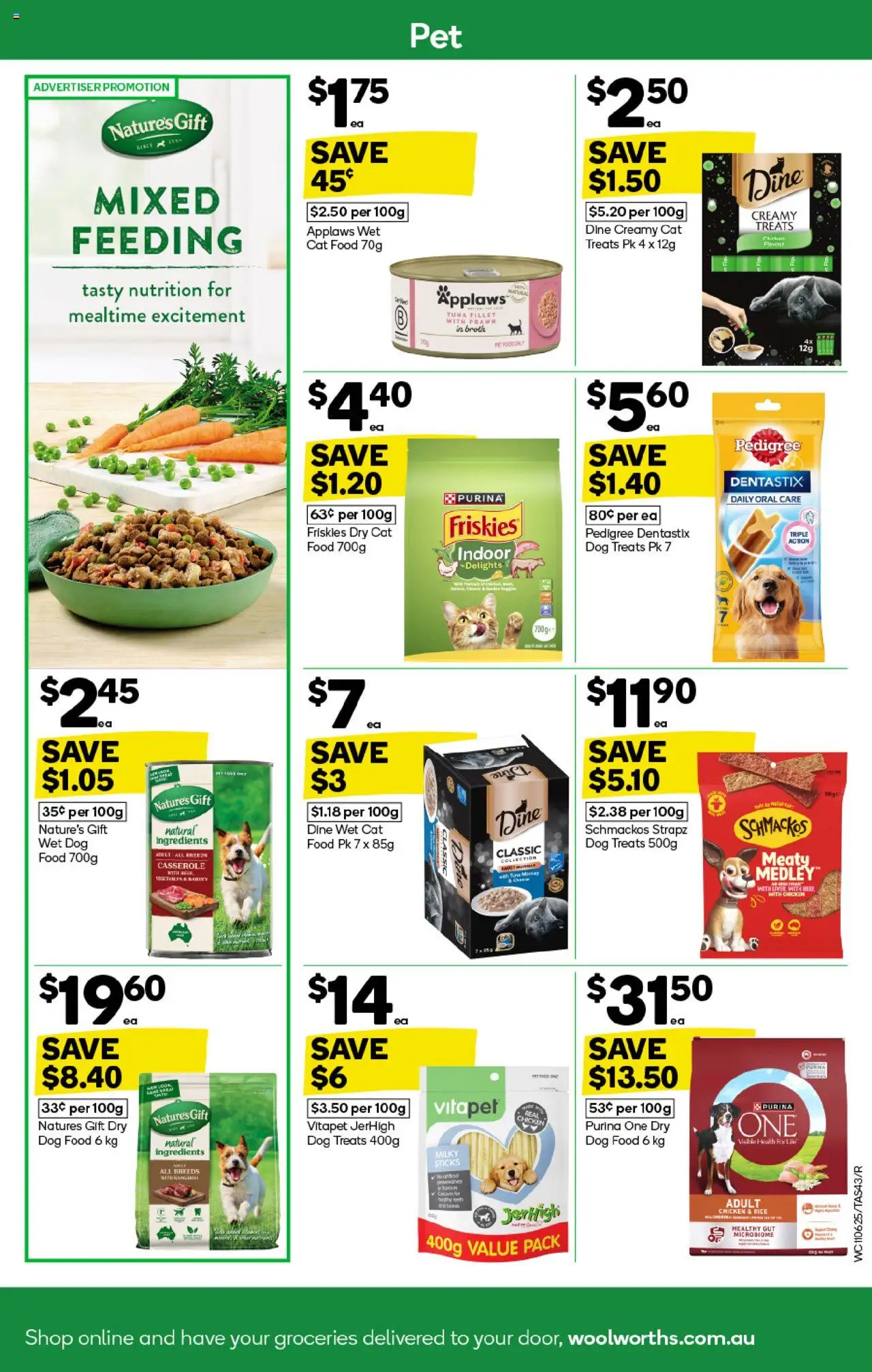 Woolworths catalogue - valid from 11.06.2025 | Page: 43 | Products: Chicken, Dog food, Sauce, Tuna