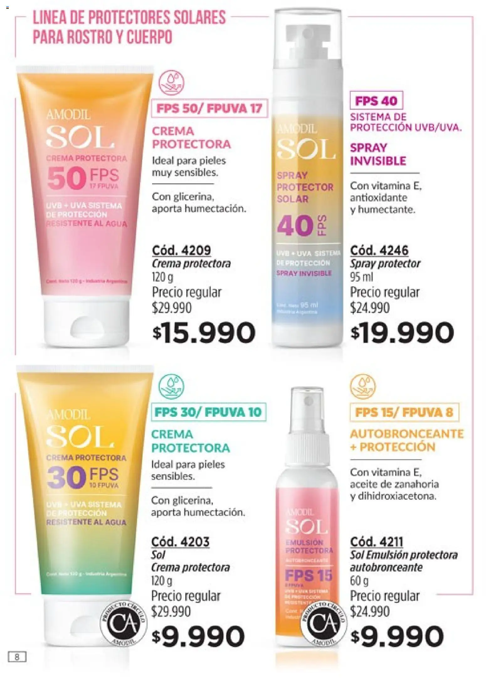 Amodil - Campaña 18/2025 │ válido desde el 30.11.2025 | Página: 8 | Productos: Agua, Uva, Zanahoria, Crema