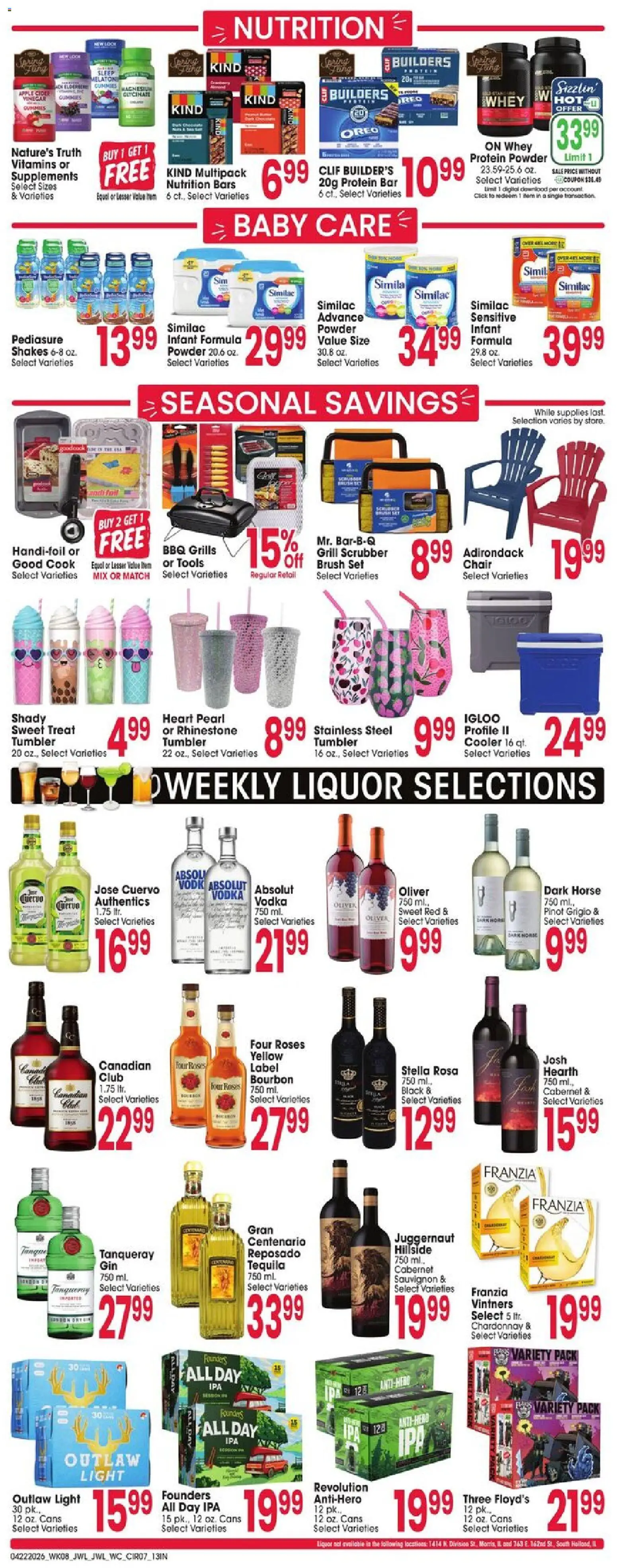Jewel Osco Weekly Ad - IN - valid from 22.04.2026 | Page: 7 | Products: Vinegar, Cider, Brush, Vodka