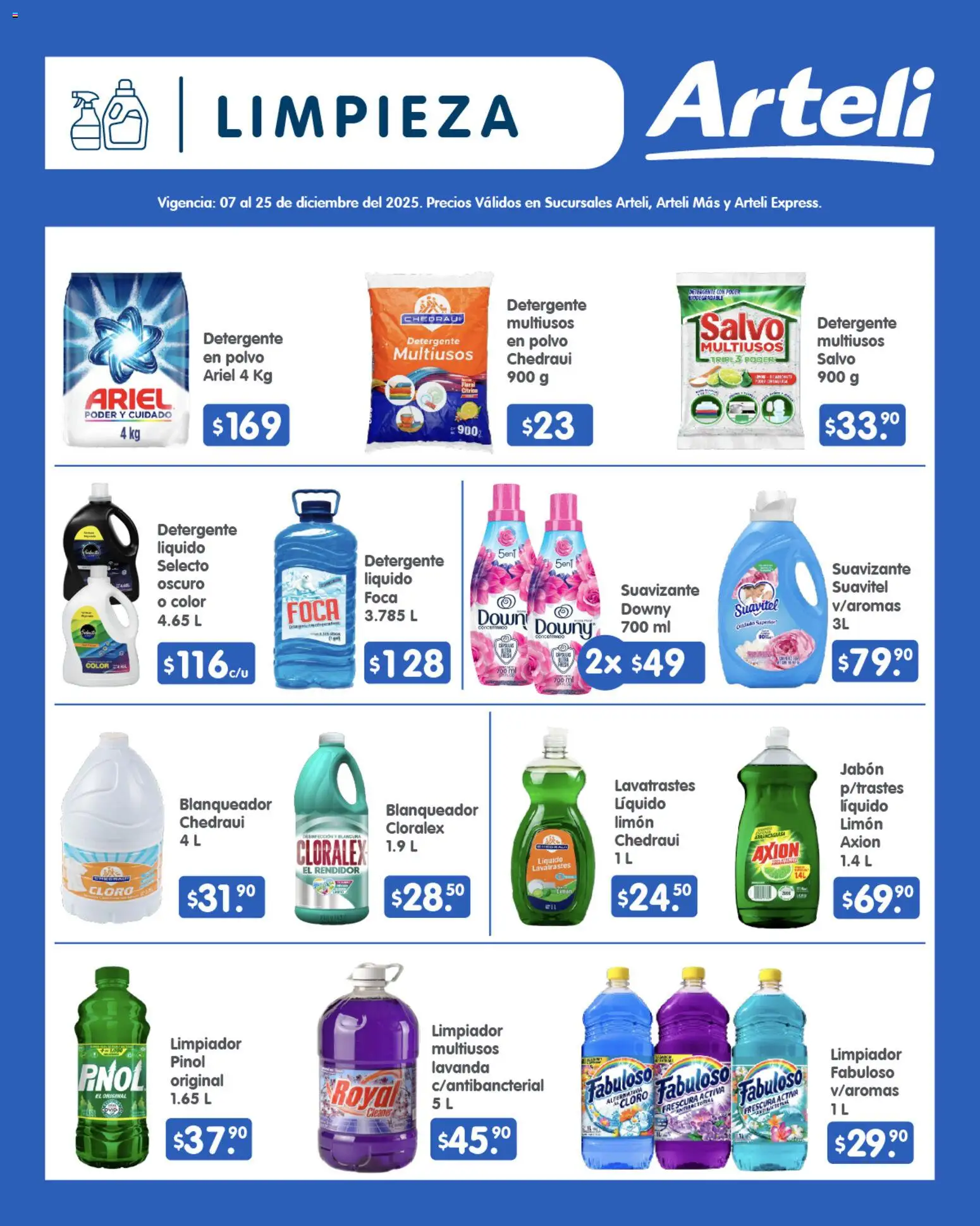 Nuevas ofertas de Arteli válidas en toda la República Mexicana desde el 07.12.2025. ¡Encuentra las mejores ofertas en Arteli folleto Quincenal! | Página: 14 | Productos: Limón, Suavizante, Cloro, Jabón