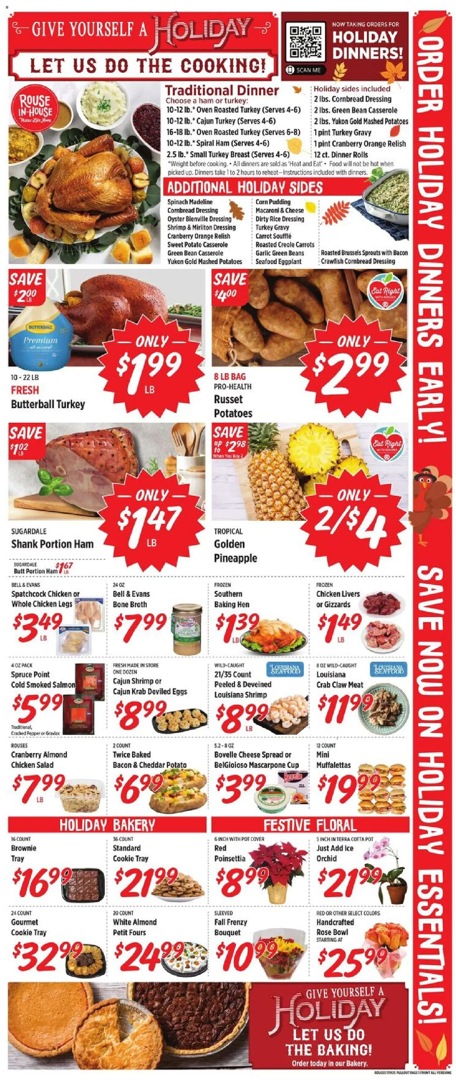Rouses Weekly Ad - valid from 19.11.2025 | Page: 3 | Products: Rice, Potatoes, Seafood, Bag
