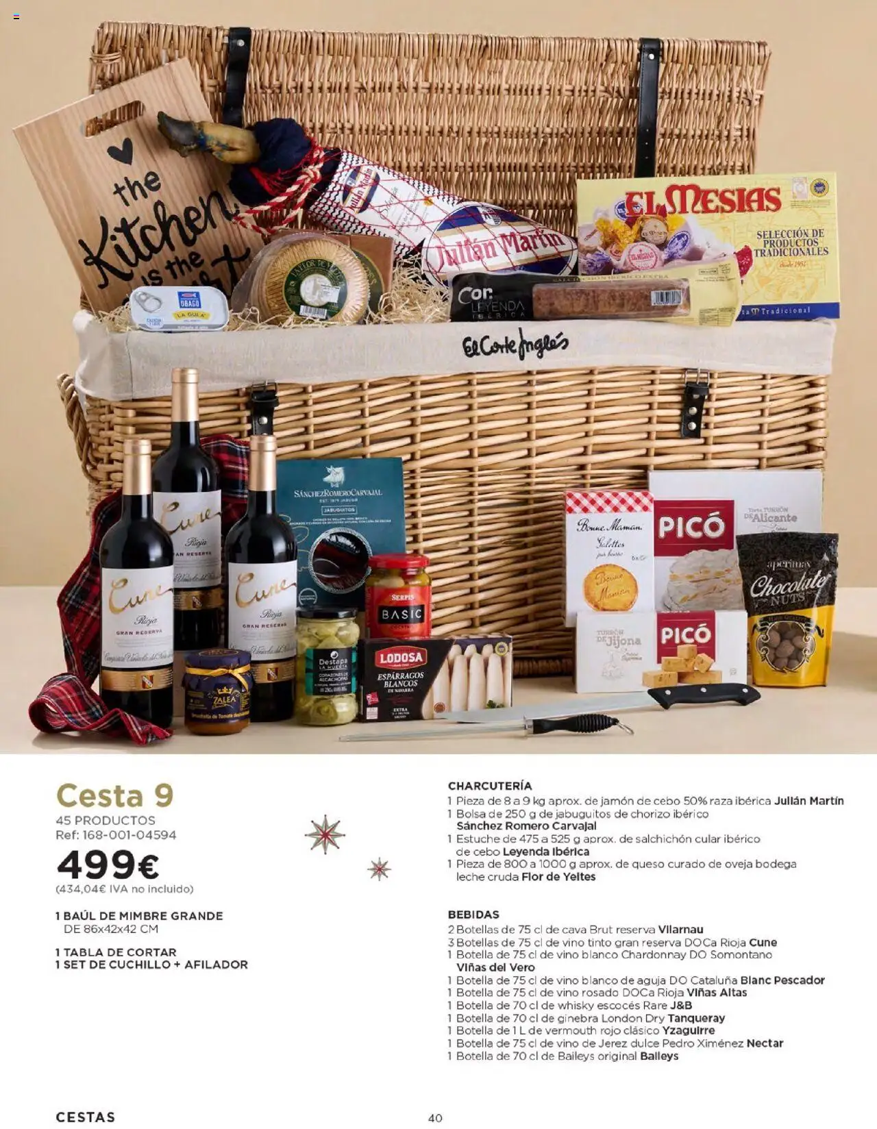 Nuevas ofertas de El Corte Inglés válidas en toda la República Mexicana desde el 03.10.2025. ¡Encuentra las mejores ofertas en El Corte Inglés - Catálogo Cestas Navidad 2025! | Página: 40 | Productos: Bolsa, Chorizo, Pico, Cava