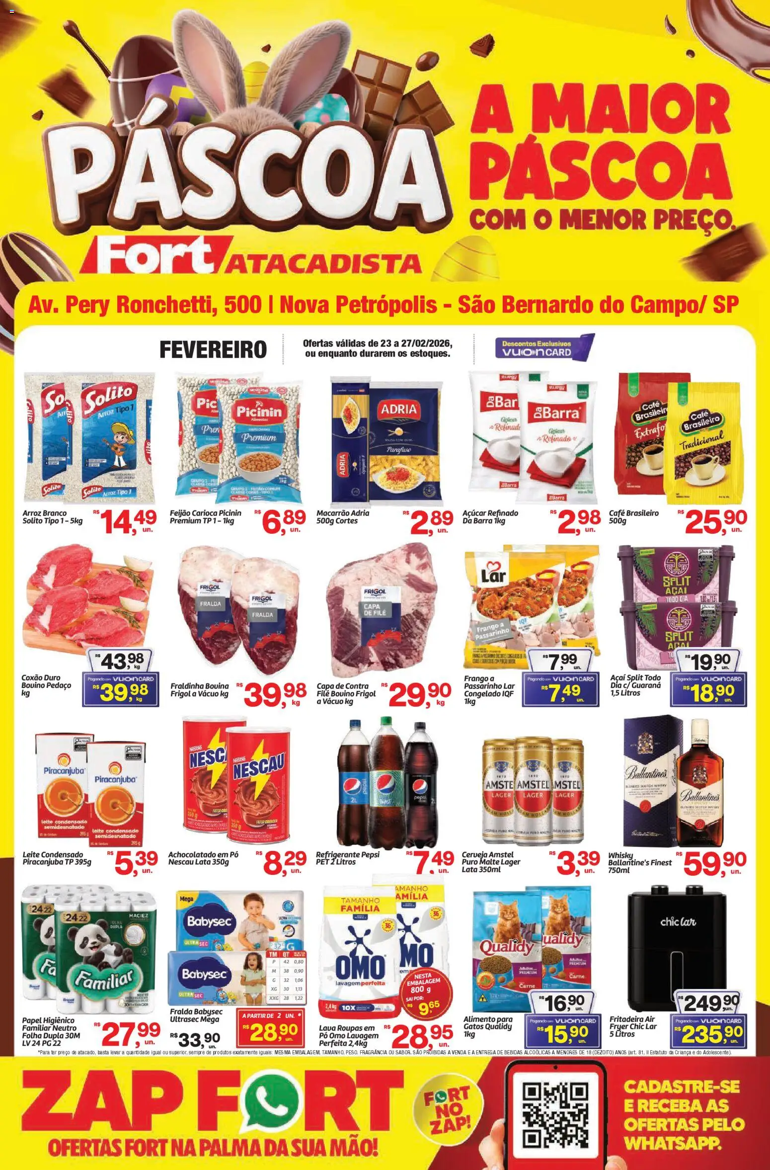 Fort Atacadista Folheto - válido de 23.02.2026 | Página: 1 | Produtos: Guaraná, Whisky, Leite, Papel higiênico