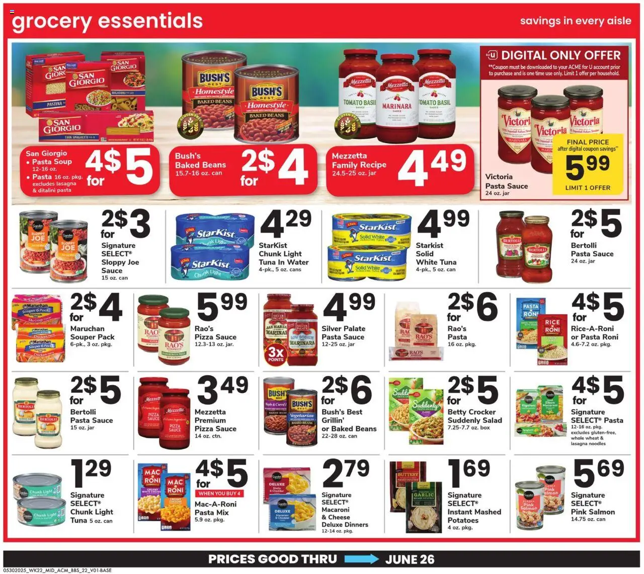 Acme Big Book of Savings - valid from 30.05.2025 | Page: 22 | Products: Cheese, Noodles, Pasta, Potatoes