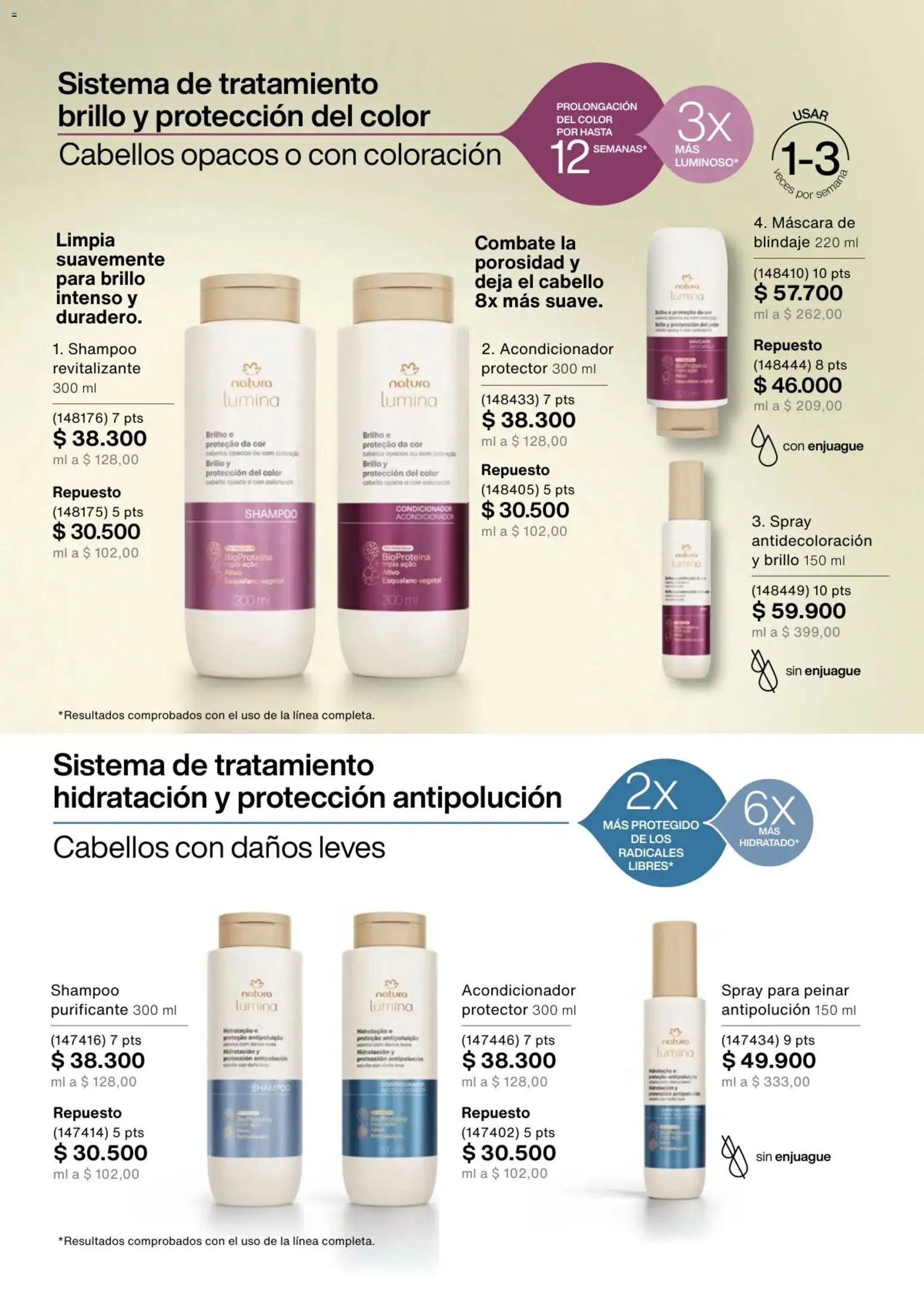 Natura revista - valida desde el 02.01.2026 | Página: 128 | Productos: Shampoo, Brillo, Máscara, Acondicionador