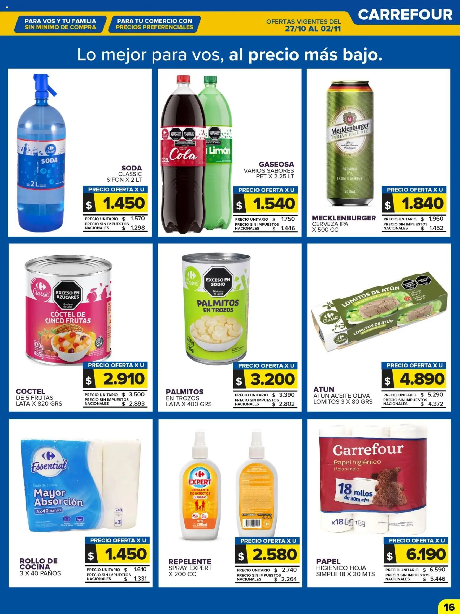 Carrefour Maxi catálogo │ válido desde el 27.10.2025 | Página: 16 | Productos: Repelente, Atún, Limón, Cerveza