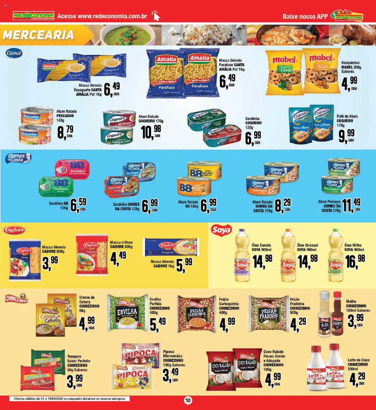RedEconomia Folheto - válido de 01.04.2026 | Página: 10 | Produtos: Ervilha, Creme, Flocos, Leite de coco