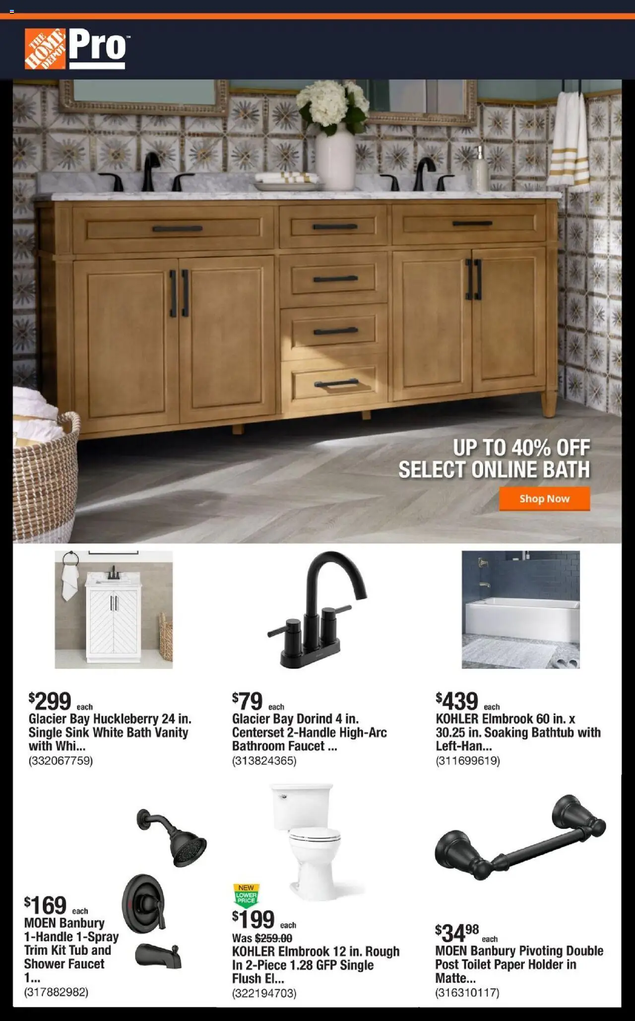 Home Depot Shop Pro Ad - FL - valid from 18.08.2025 | Page: 1 | Products: Trim, Bath, Shower, Bathtub