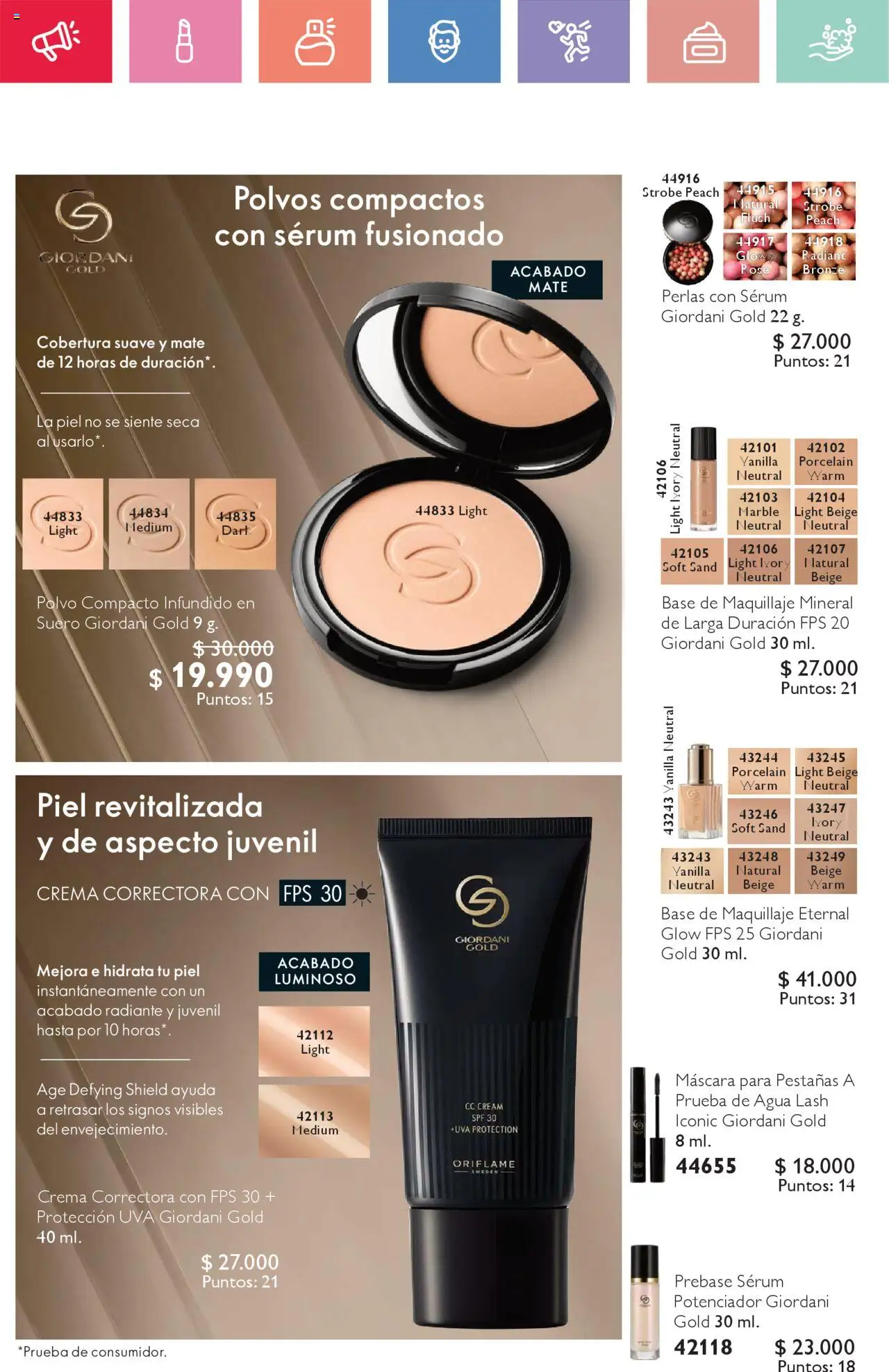 Oriflame catálogo │ válido desde el 23.08.2025 | Página: 42 | Productos: Polvo compacto, Maquillaje, Mate, Máscara