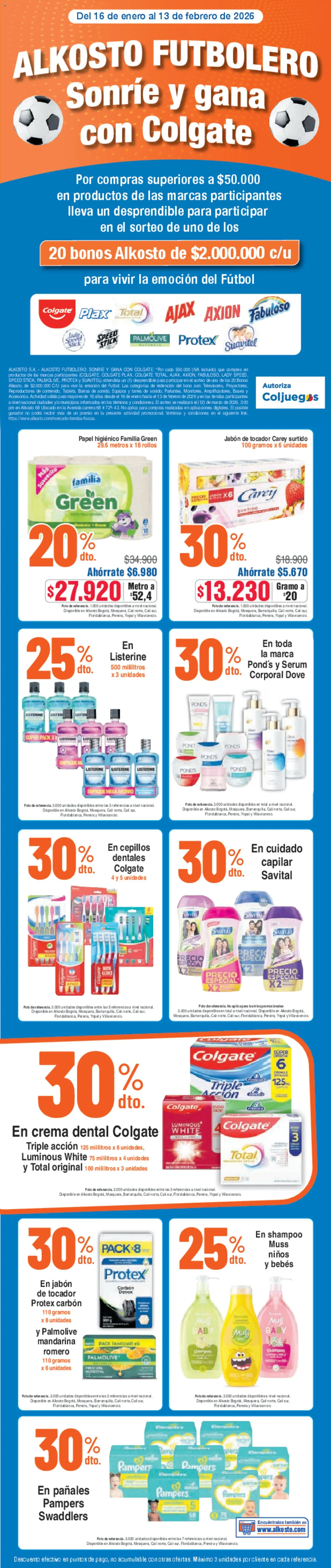 Alkosto revista - valida desde el 17.01.2026 | Página: 5 | Productos: Serum, Jabón, Crema dental, Papel higiénico