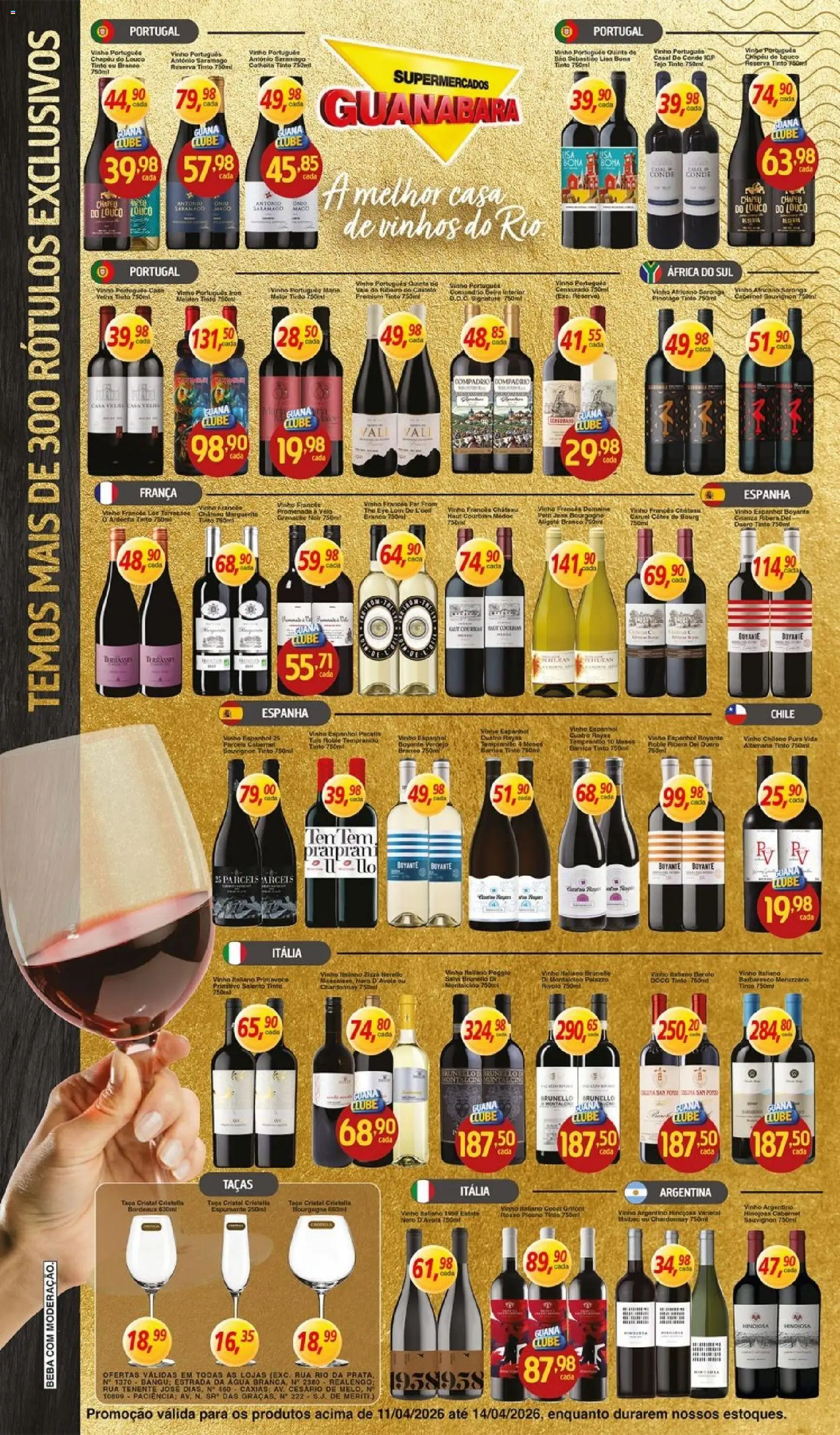 Supermercados Guanabara Folheto - válido de 11.04.2026 | Página: 5 | Produtos: Espumante, Taças, Vinho, Chapéu