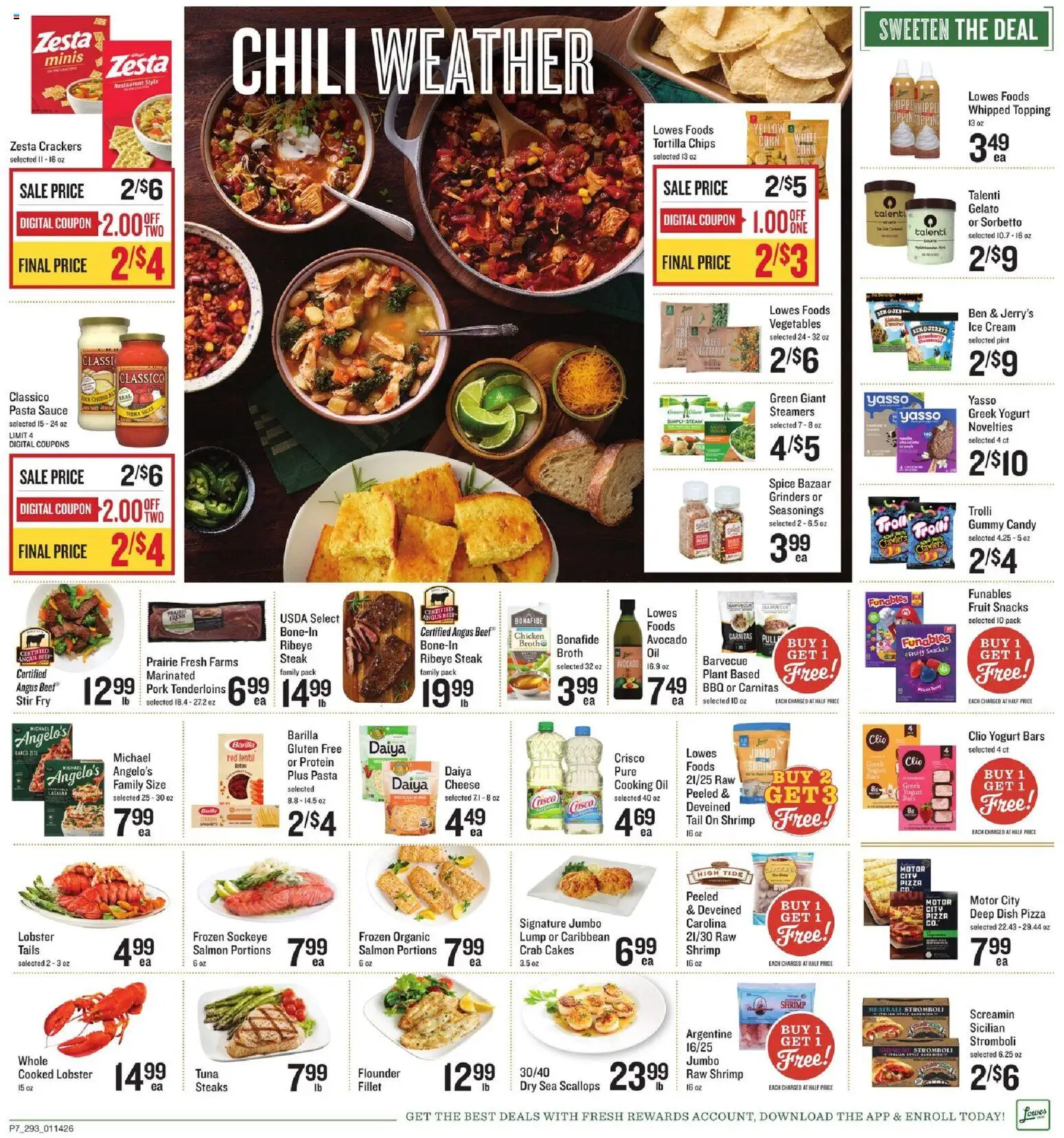 Lowes Foods Weekly Ad - SC - valid from 14.01.2026 | Page: 11 | Products: Oil, Pork, Beef, Cream
