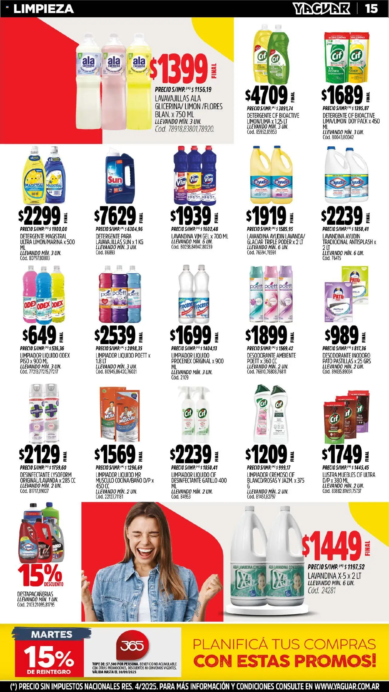 Yaguar - Salta │ válido desde el 15.09.2025 | Página: 16 | Productos: Desinfectante, Lavandina, Detergente, Limón