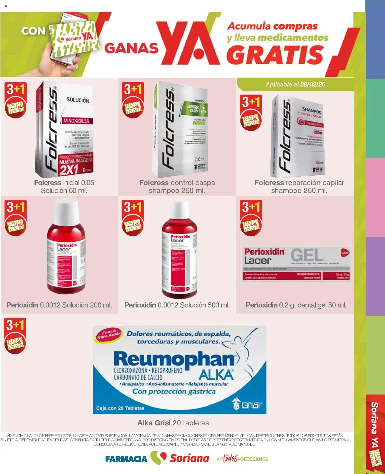Nuevas ofertas de Soriana válidas en toda la República Mexicana desde el 01.02.2026. ¡Encuentra las mejores ofertas en Soriana - Folleto Farmacia Soriana Febrero Mercado Nacional! | Página: 28 | Productos: Analgésico, Antiinflamatorio, Caja