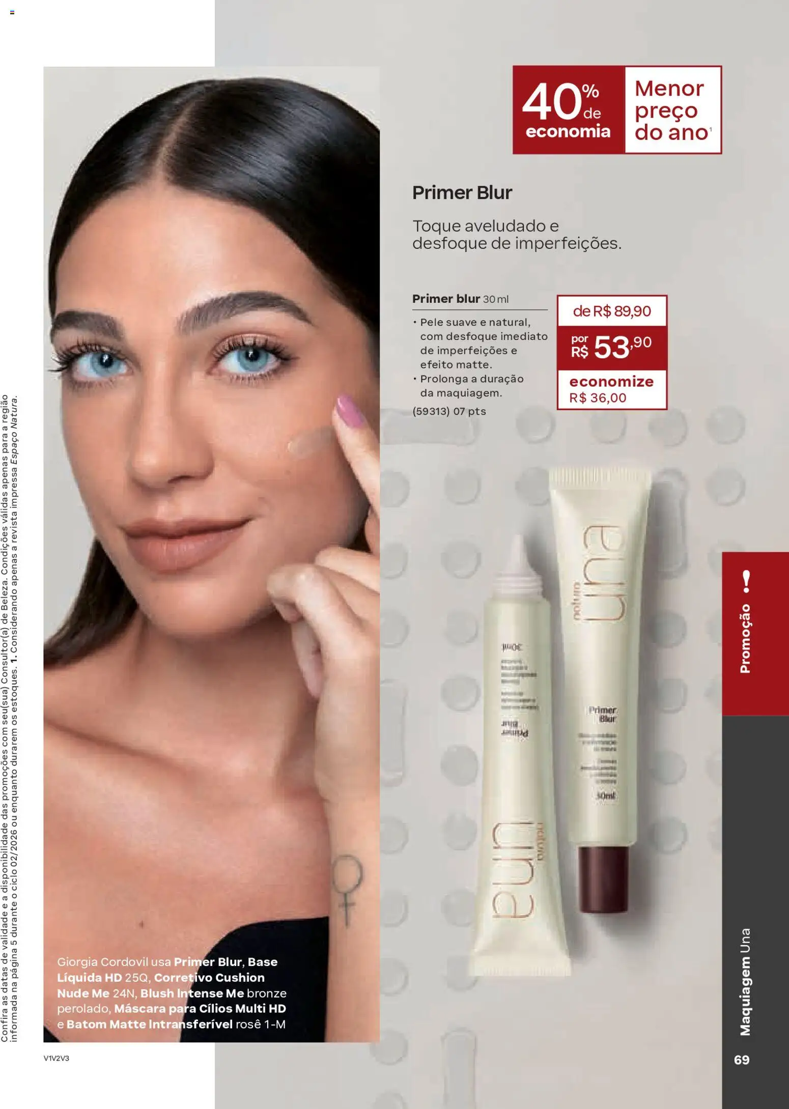 Natura Folheto - válido de 13.01.2026 | Página: 69 | Produtos: Corretivo, Máscara para cílios, Batom, Base